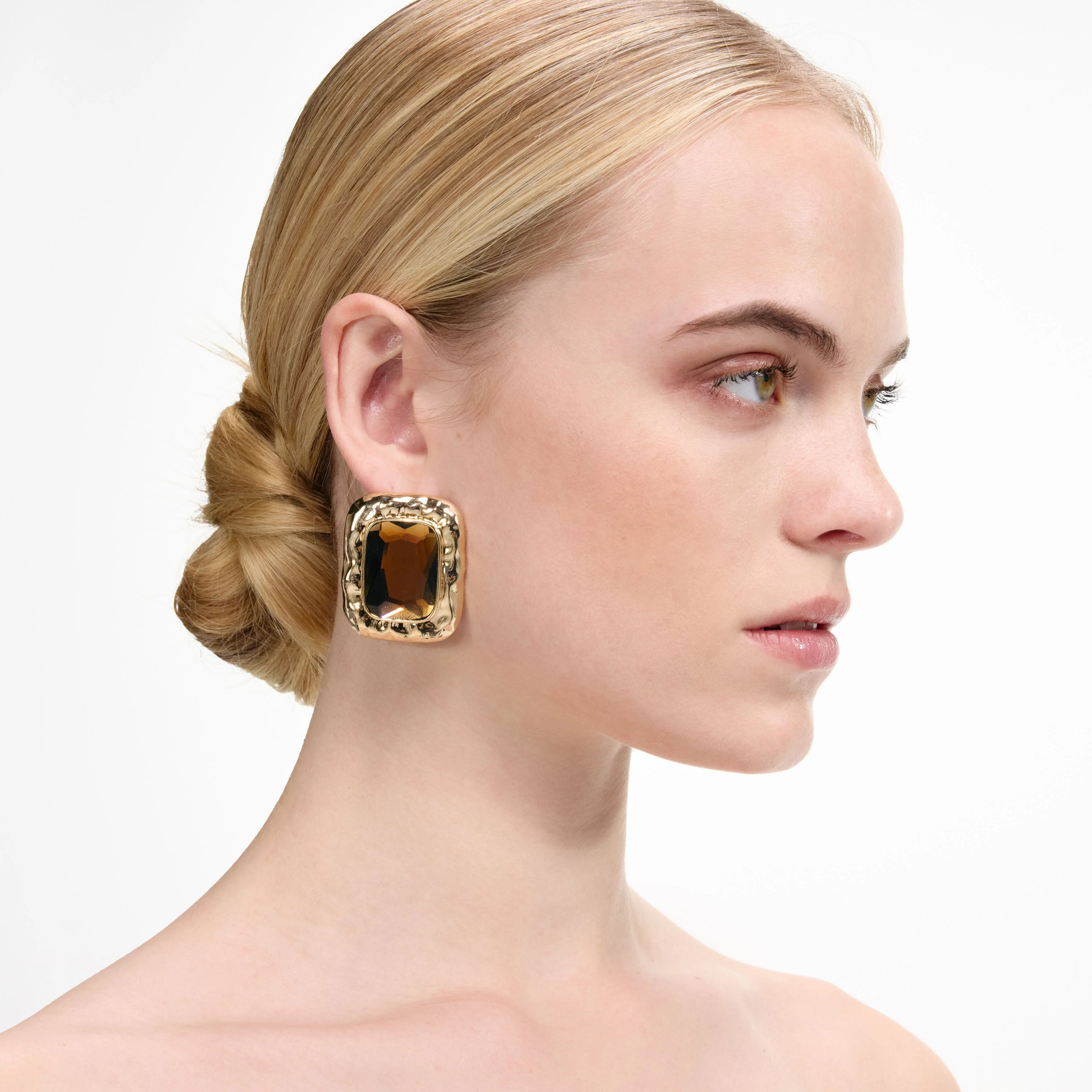 Mottled Gold Amber Earrings - Image 2