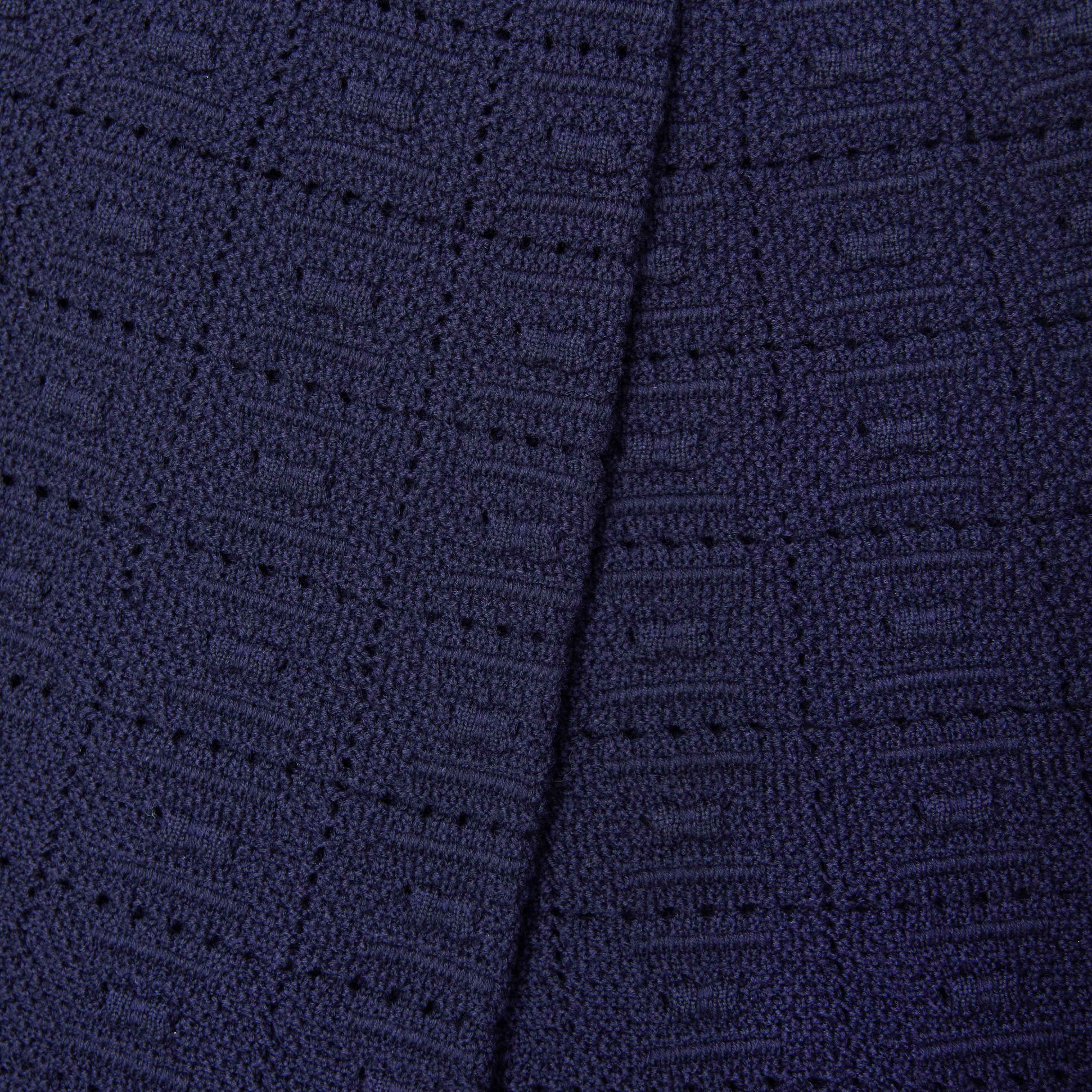 Navy Pointelle Knit Trousers - Image 5