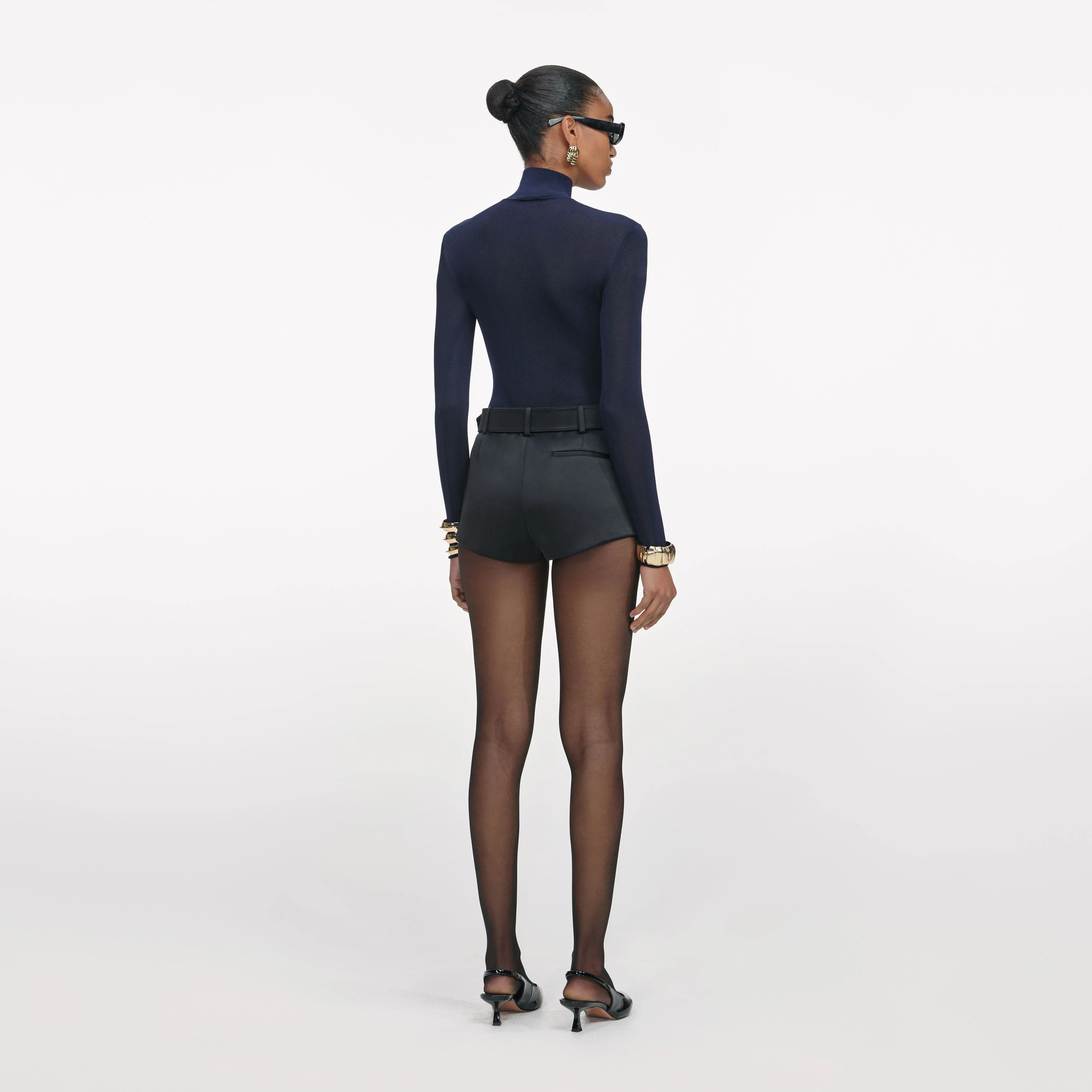 Navy Viscose Knit Top - Image 3