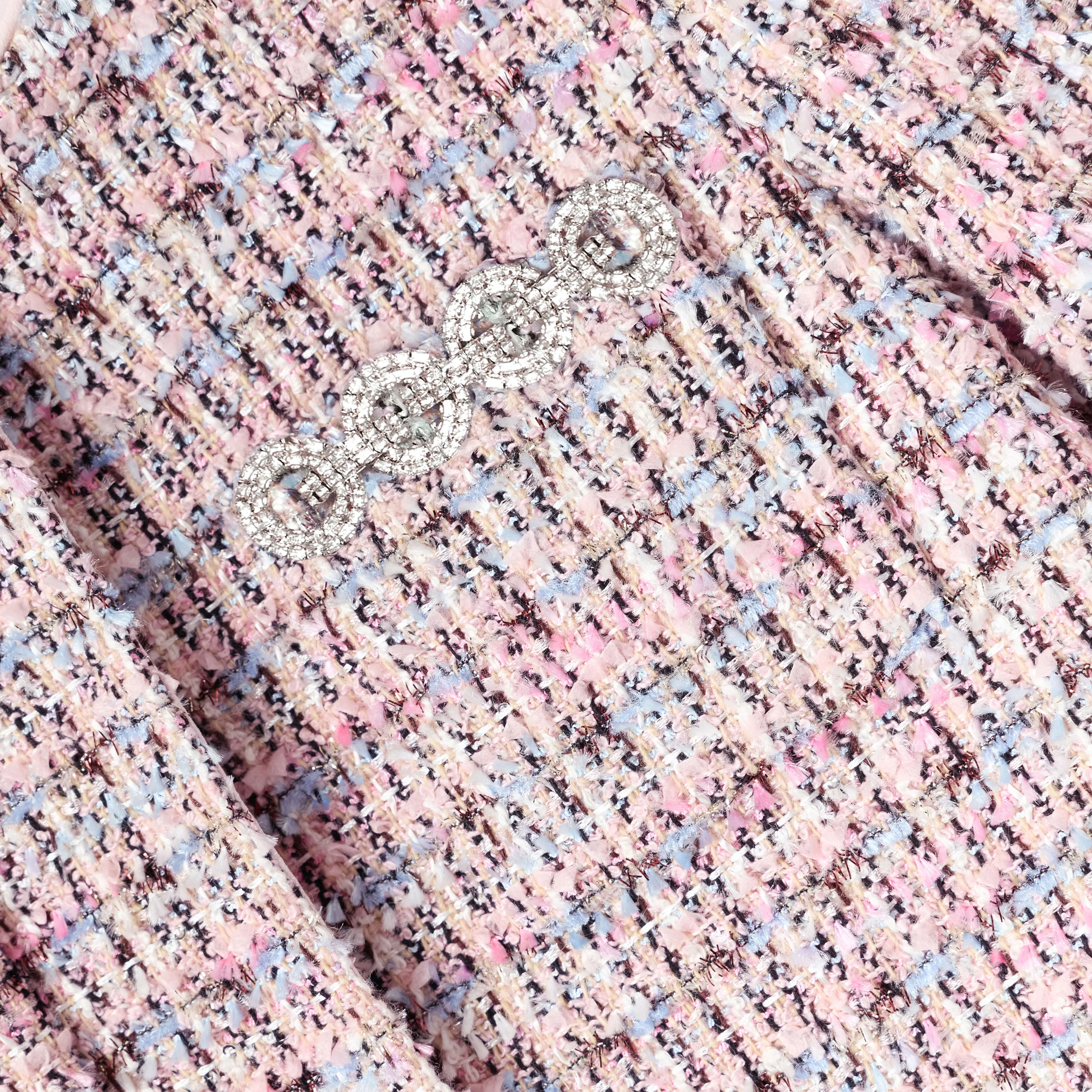 Pink Boucle Fur Jacket - Image 4