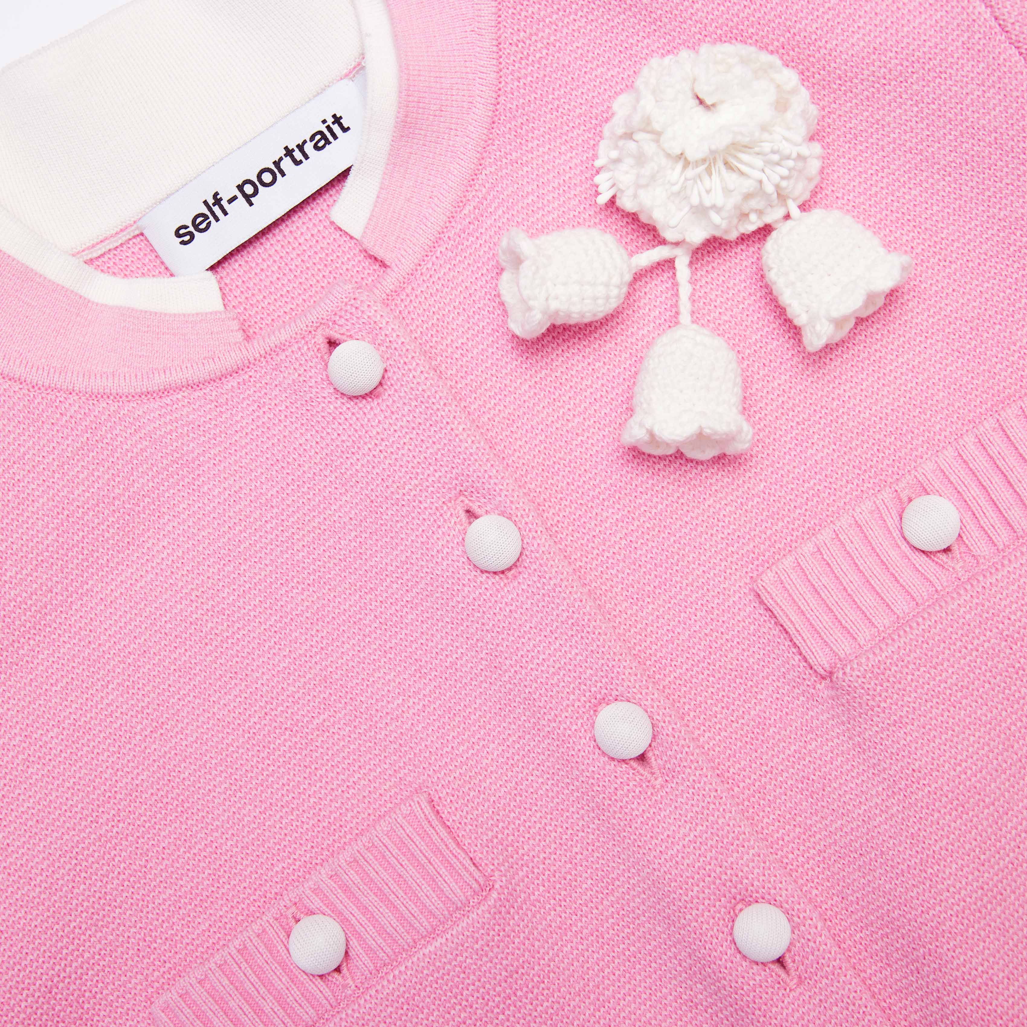 Pink Crochet Flower Knit Top - Image 5