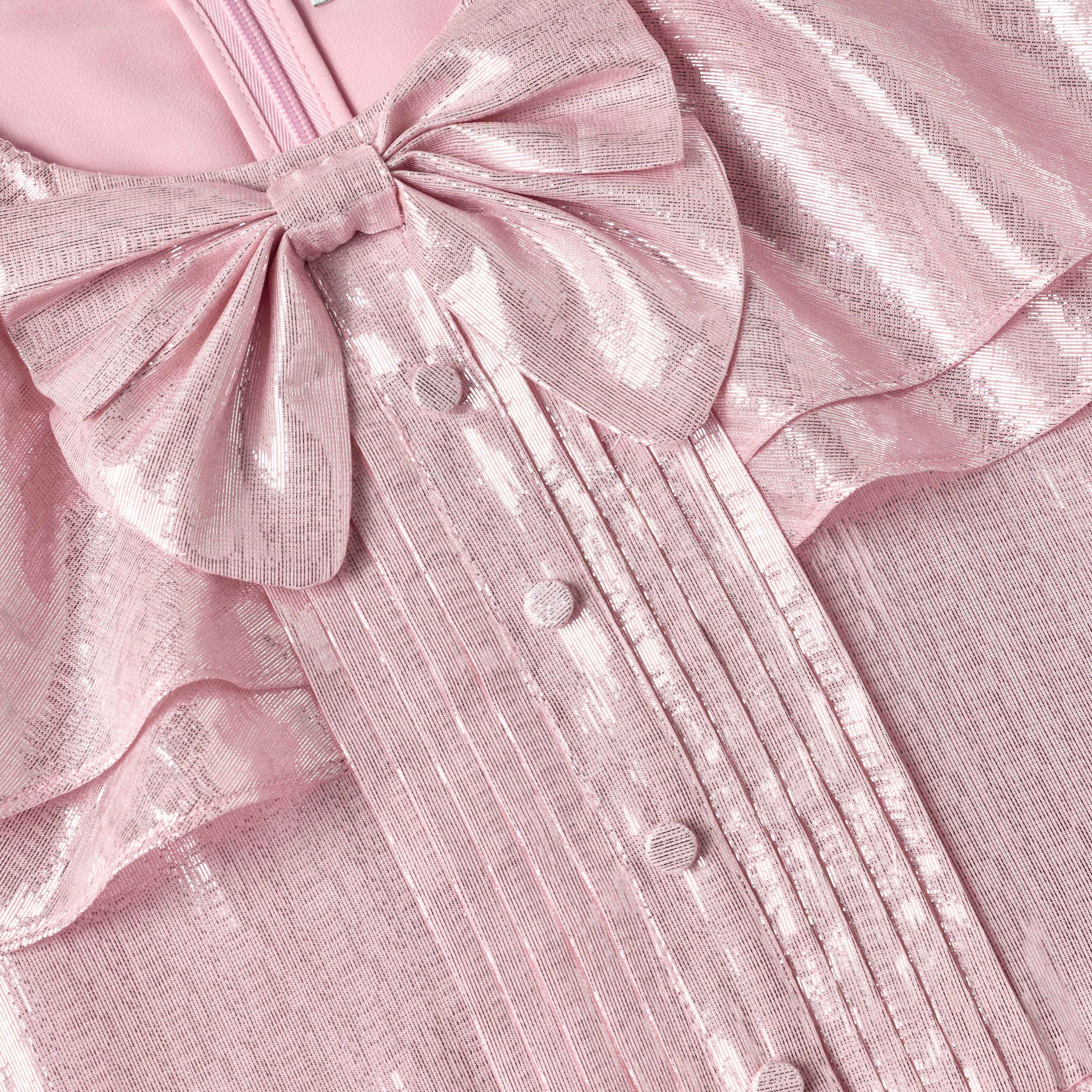 Pink Metallic Tiered Dress - Image 3