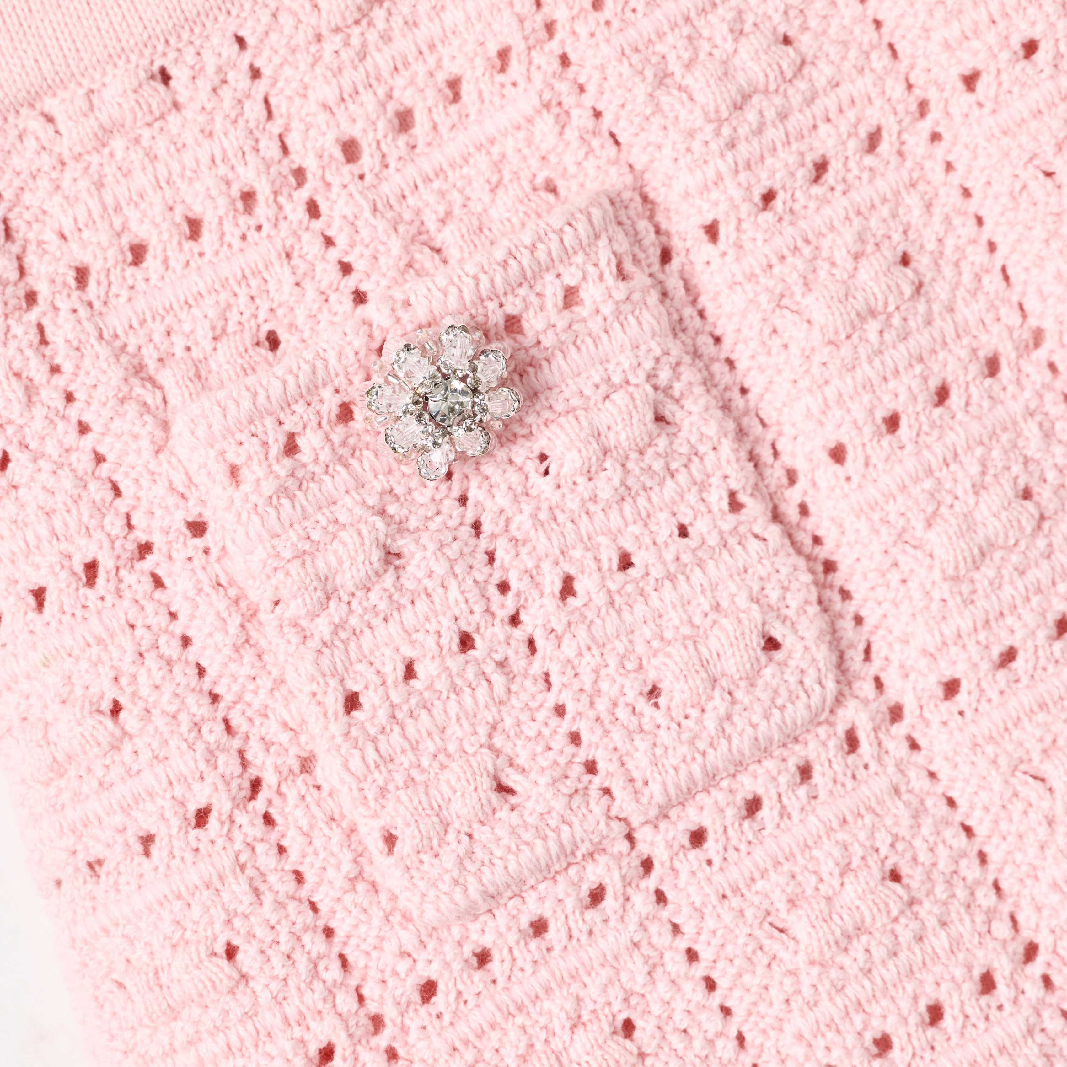 Pink Textured Knit Skirt - Image 3