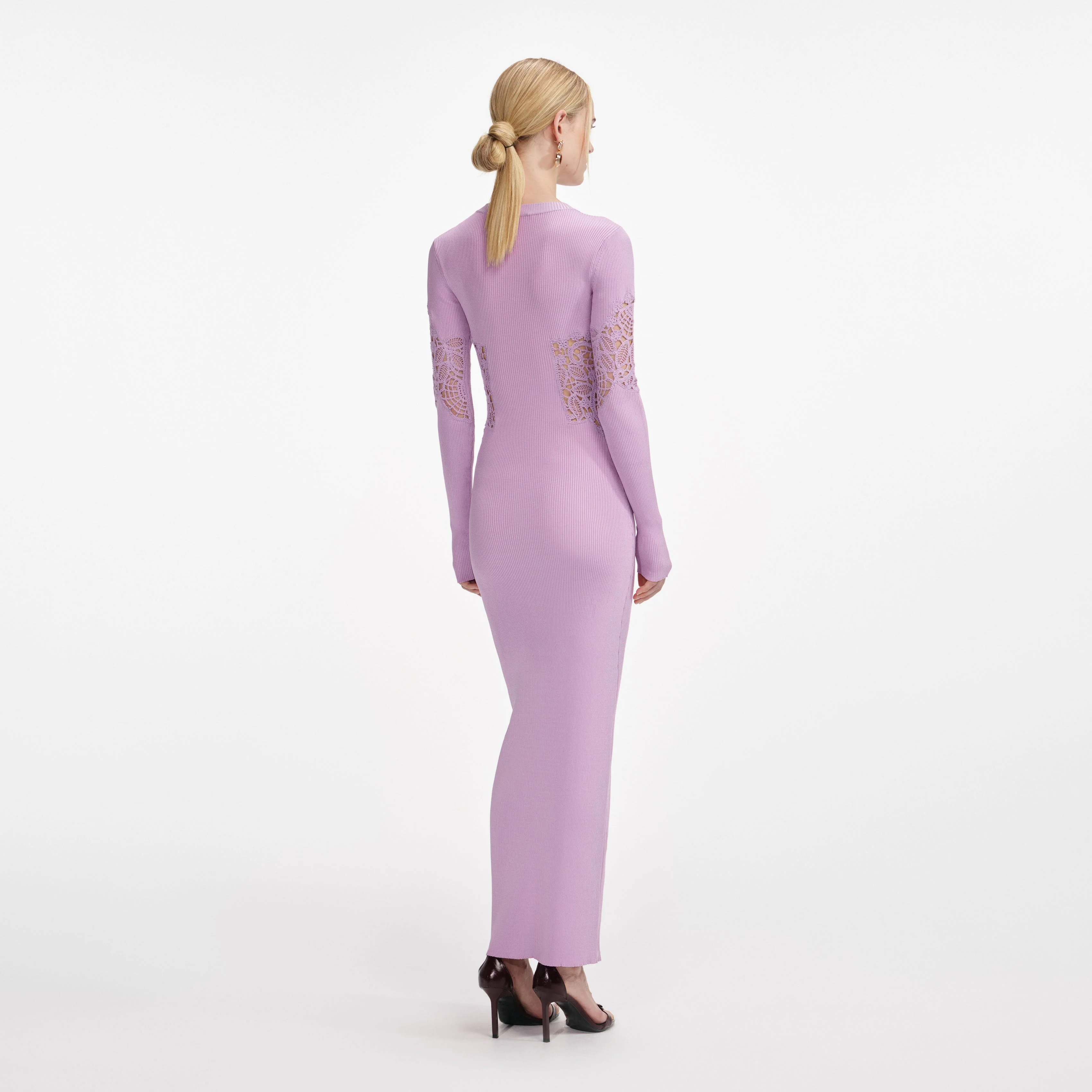 Pink Viscose Knit Cut Out Maxi Dress - Image 3