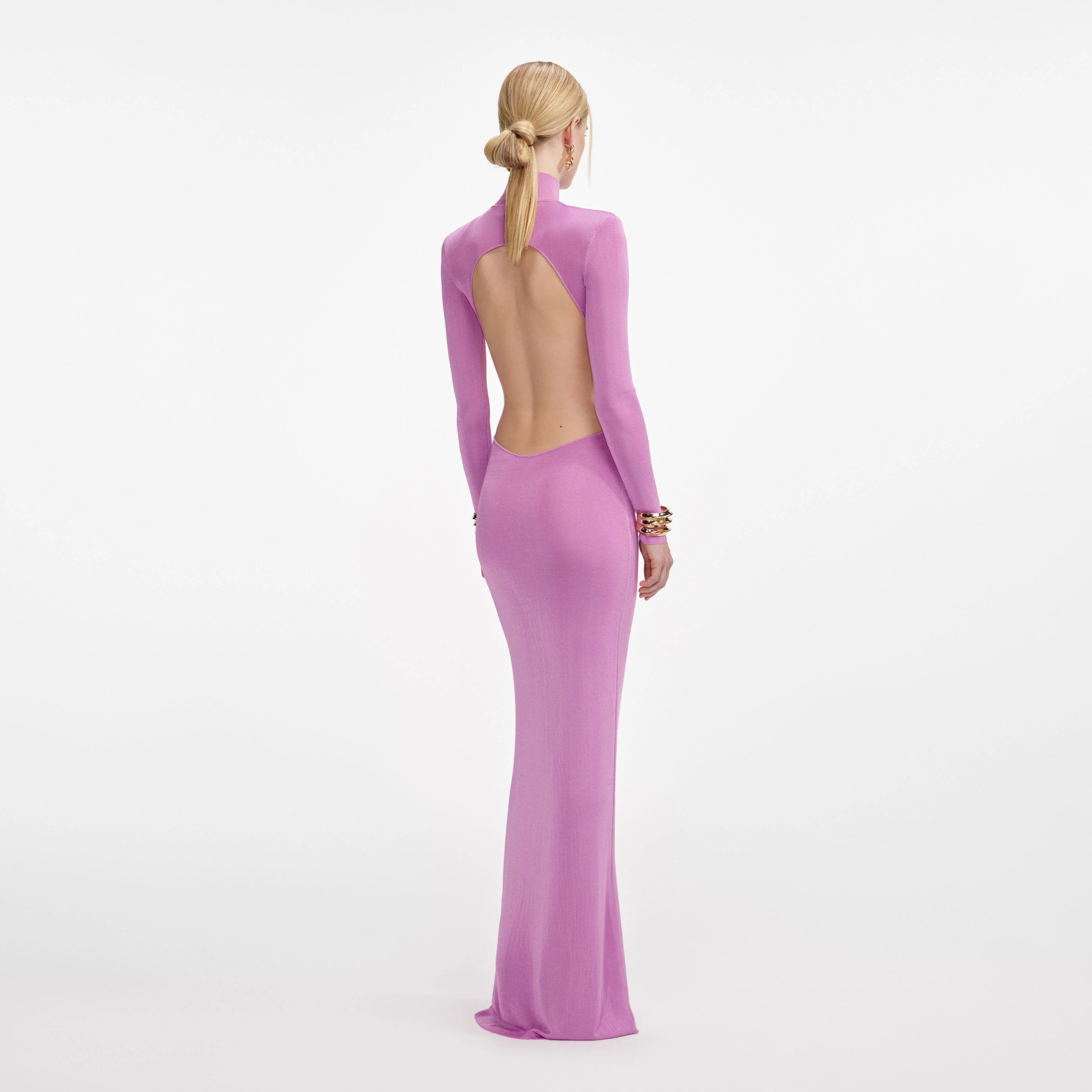 Pink Viscose Knit Maxi Dress - Image 3