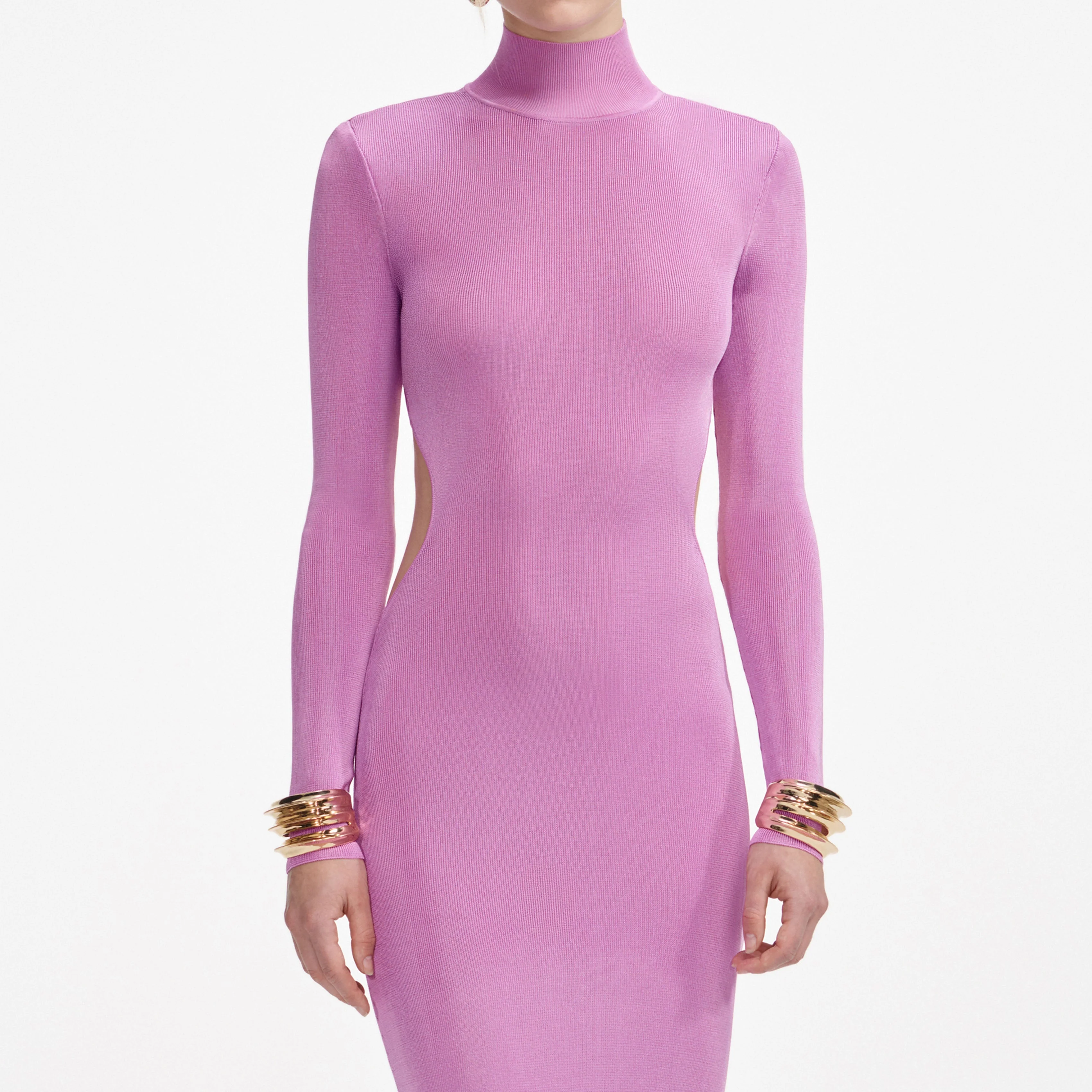 Pink Viscose Knit Maxi Dress - Image 4