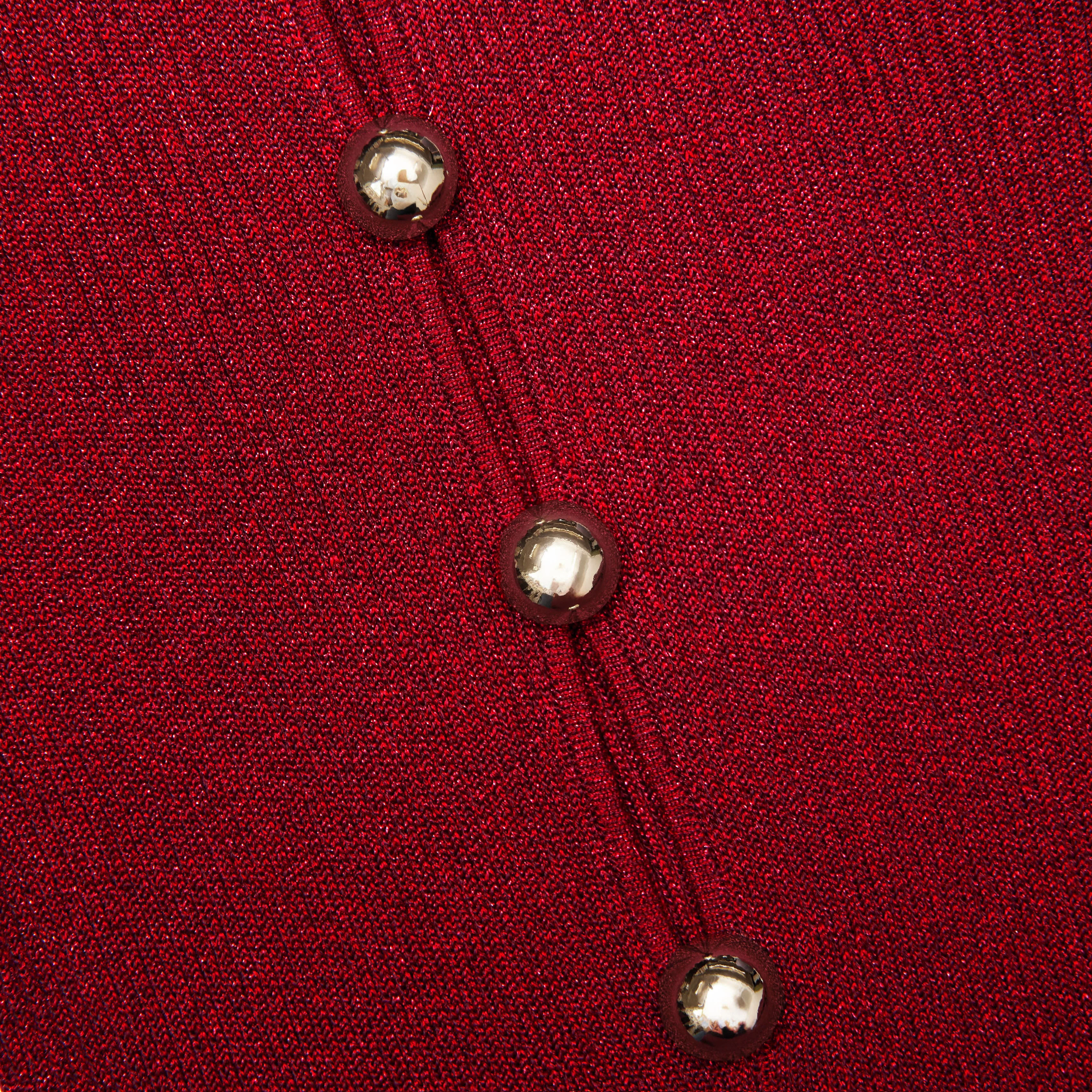 Red Lurex Knit Maxi Dress - Image 5