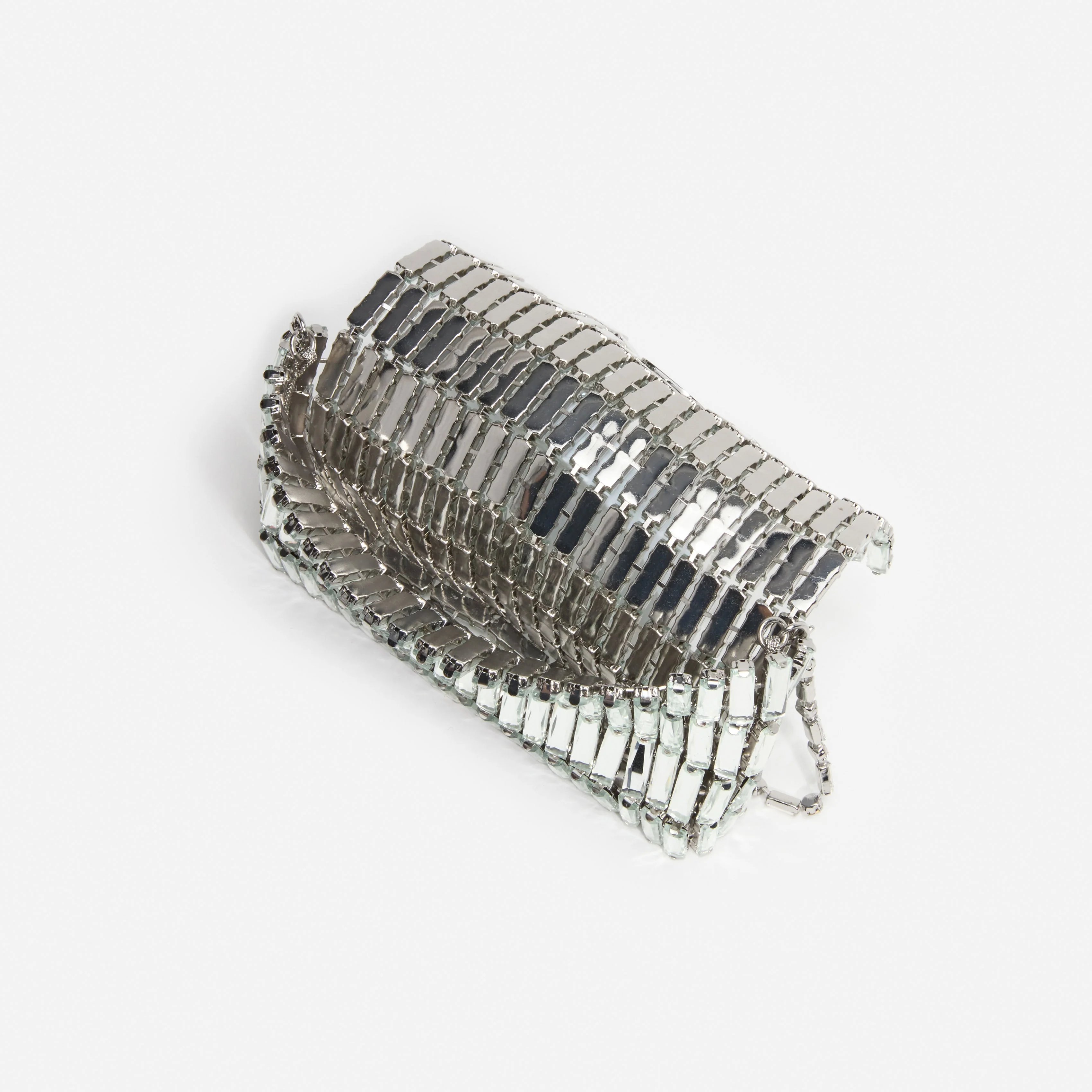 Silver Crystal Bow Mini Shoulder Bag - Image 4