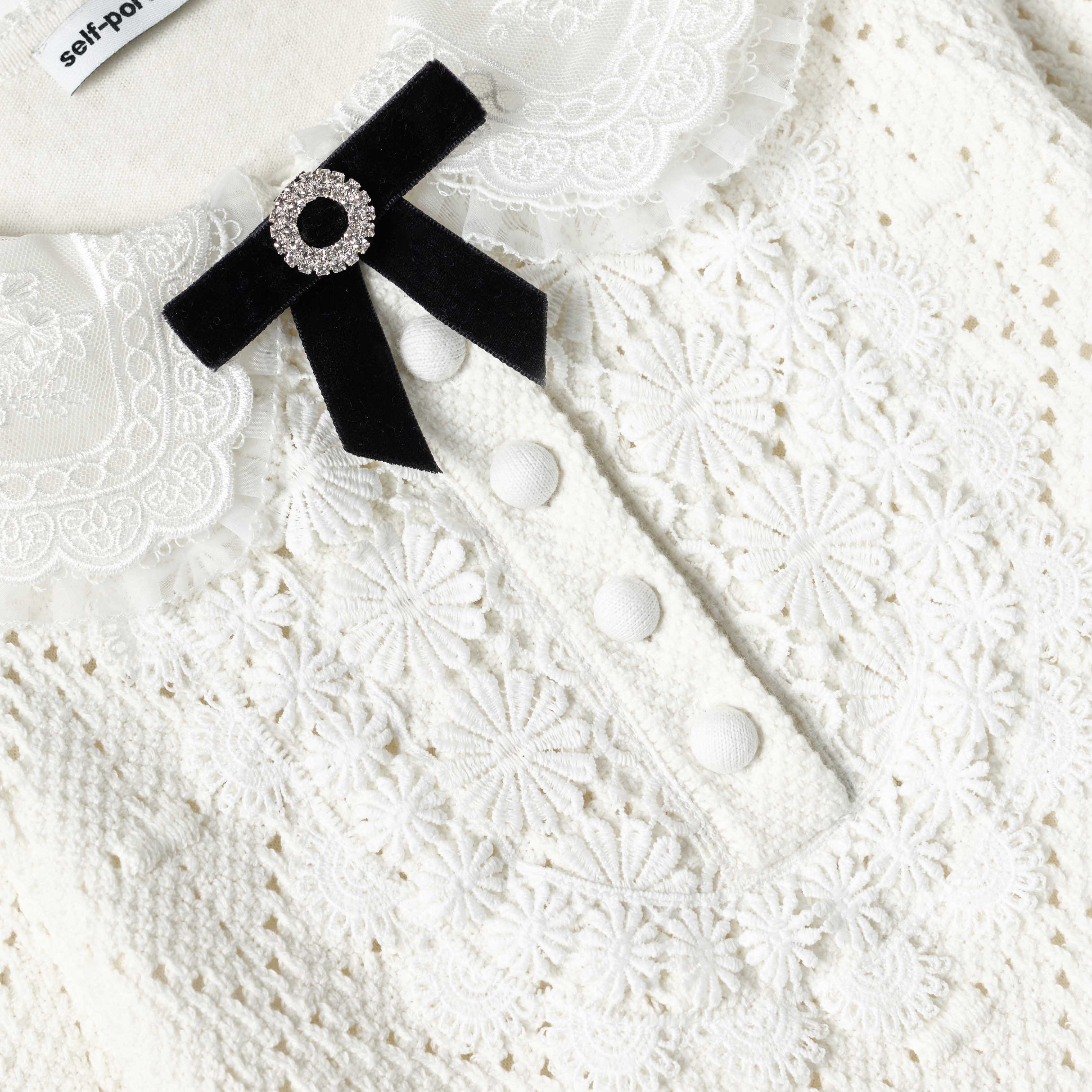 White Pointelle Knit Dress - Image 3