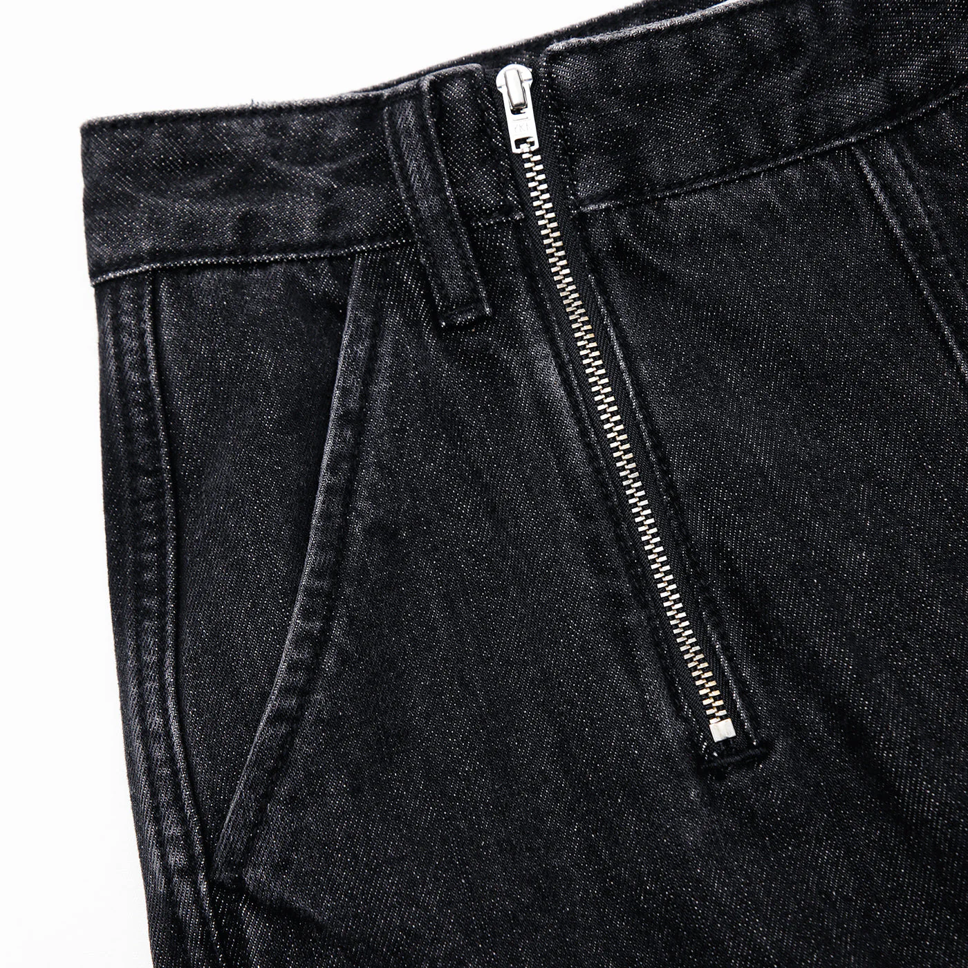 Black Wide Leg Stitch Detail Jeans - Image 5