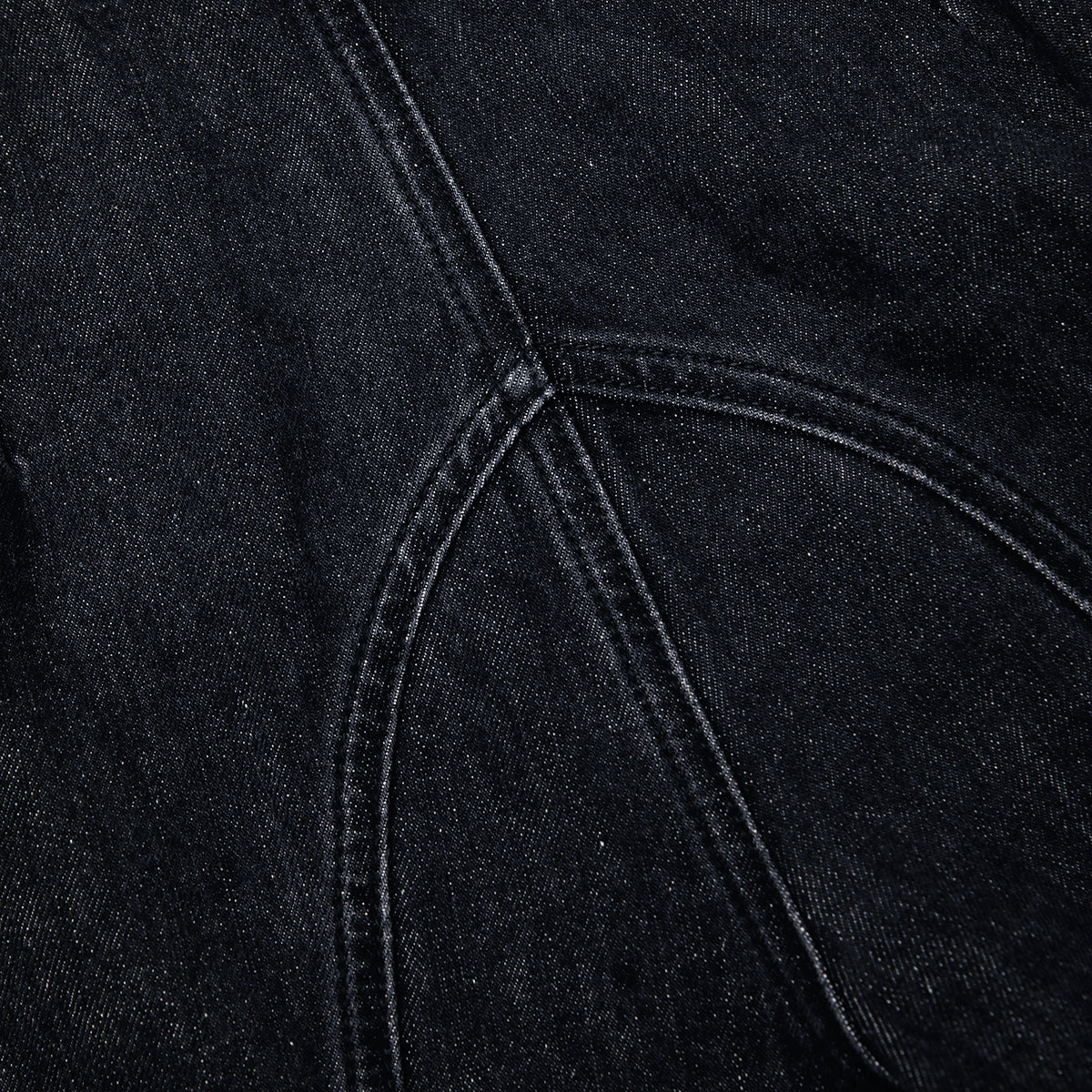 Black Wide Leg Stitch Detail Jeans - Image 6