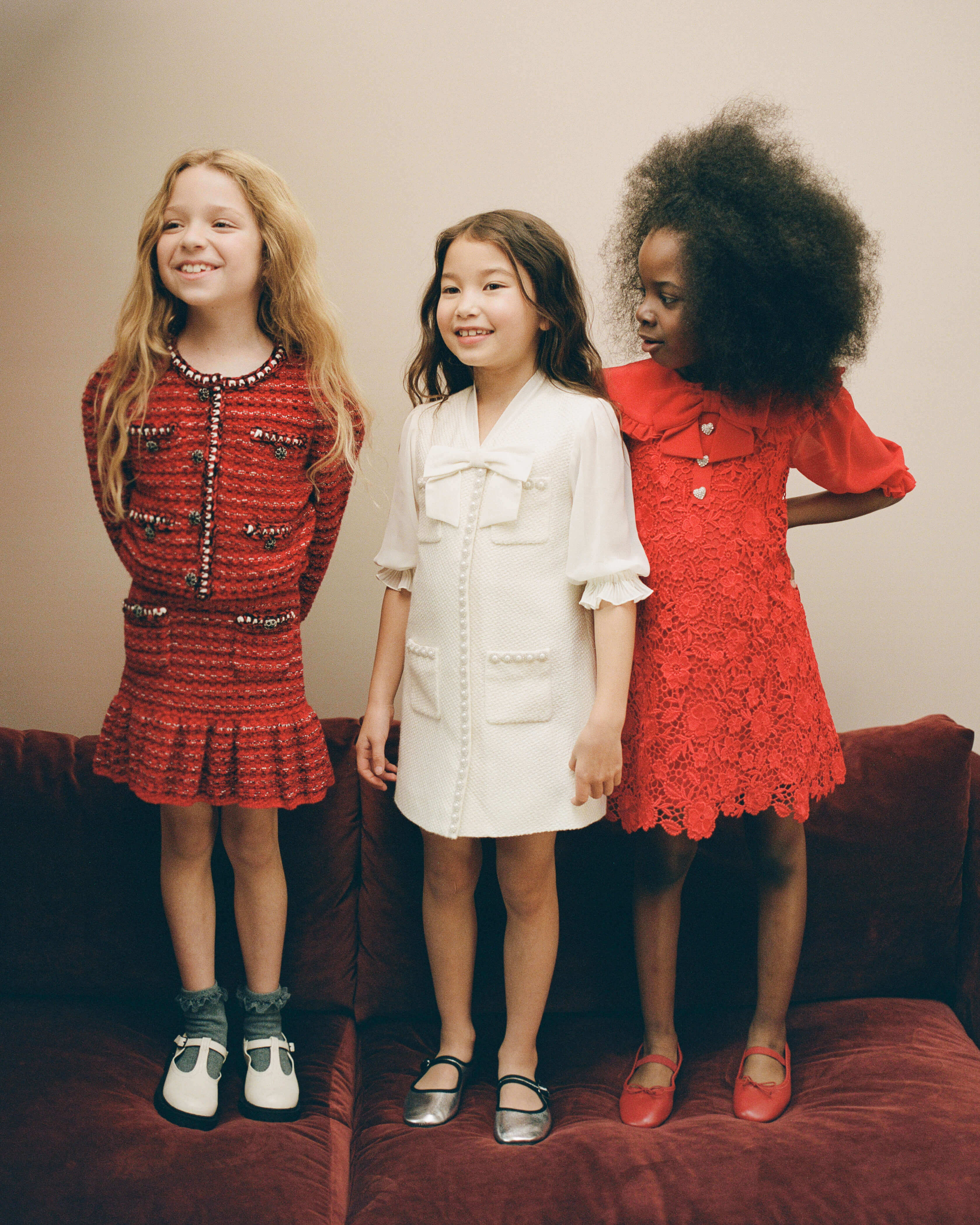 Cream Boucle And Chiffon Mini Dress - Image 3