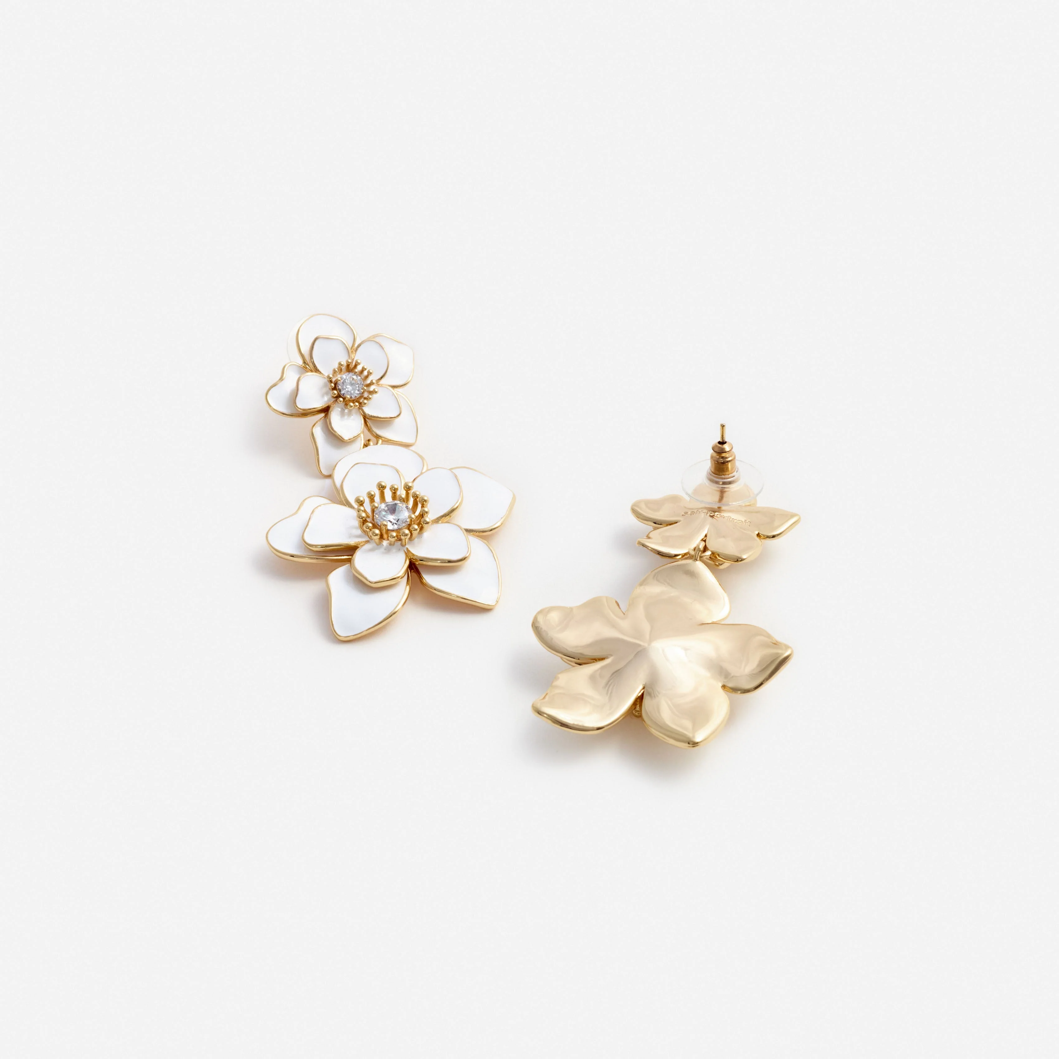 Enamel Flower Tiered Earrings - Image 3