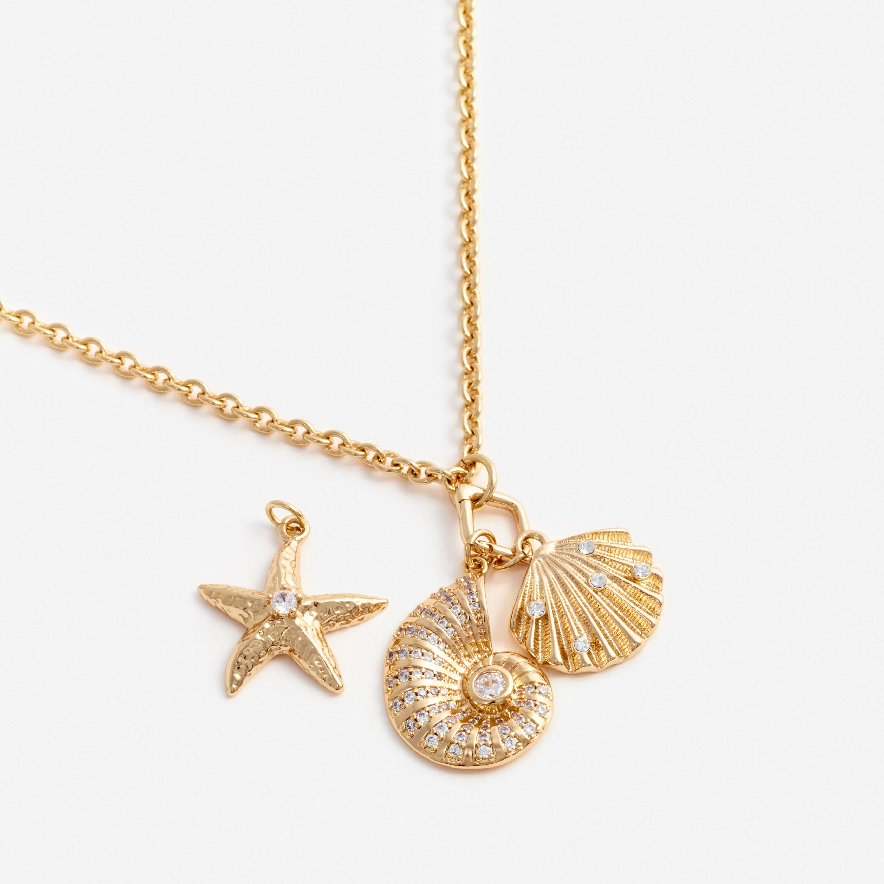 Gold Multi Charm Necklace - Image 3