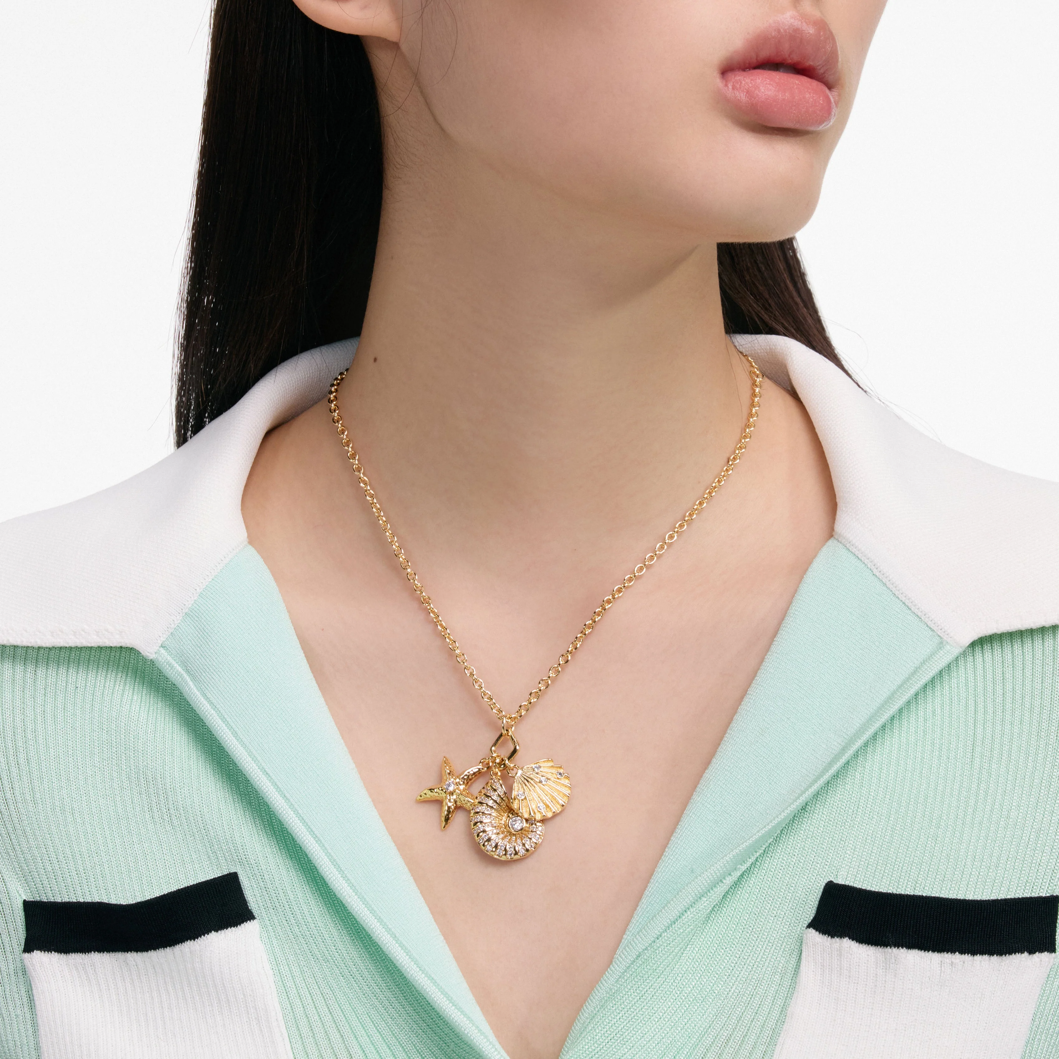 Gold Multi Charm Necklace - Image 4