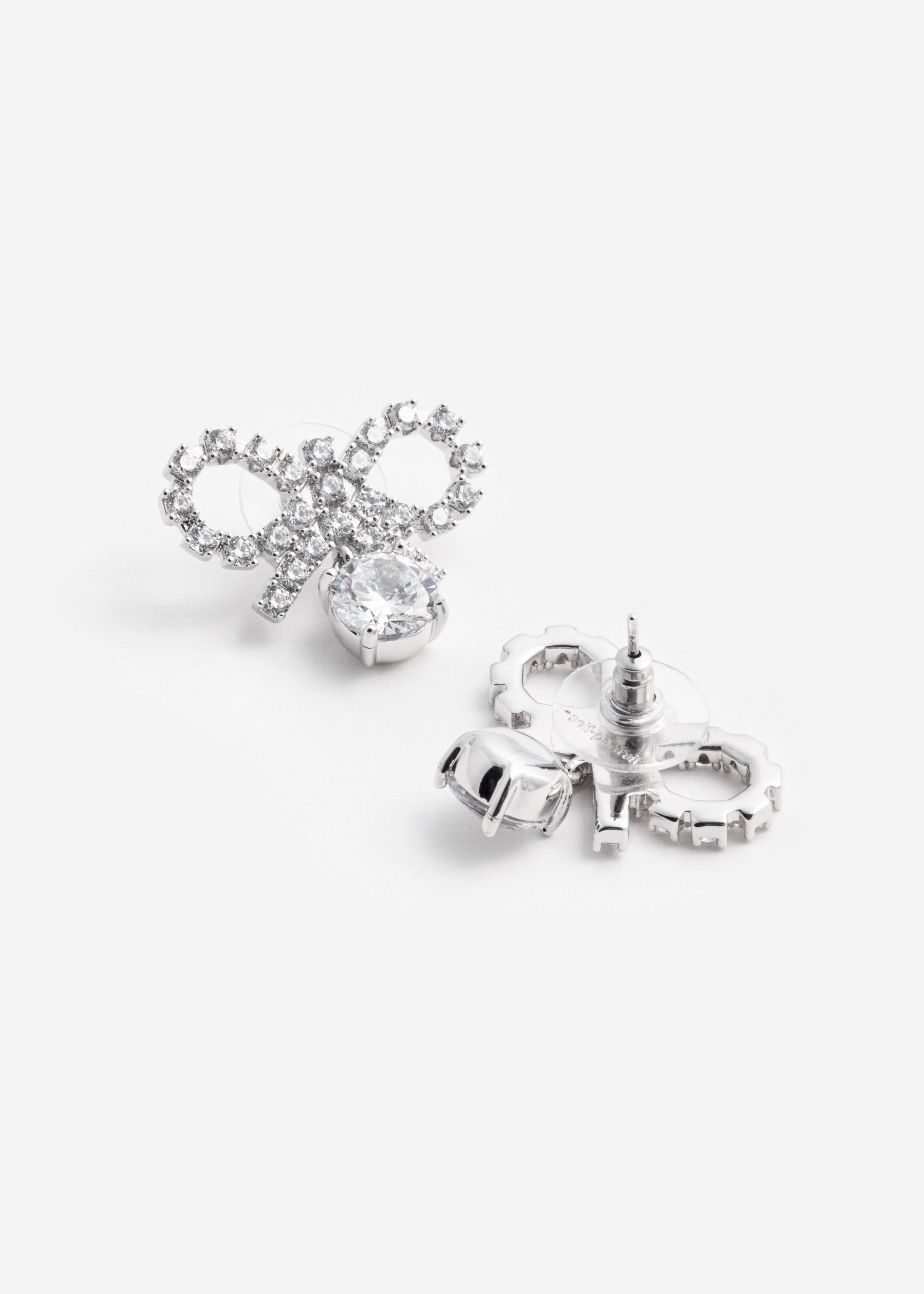 Micro Bow Crystal Earrings - Image 3