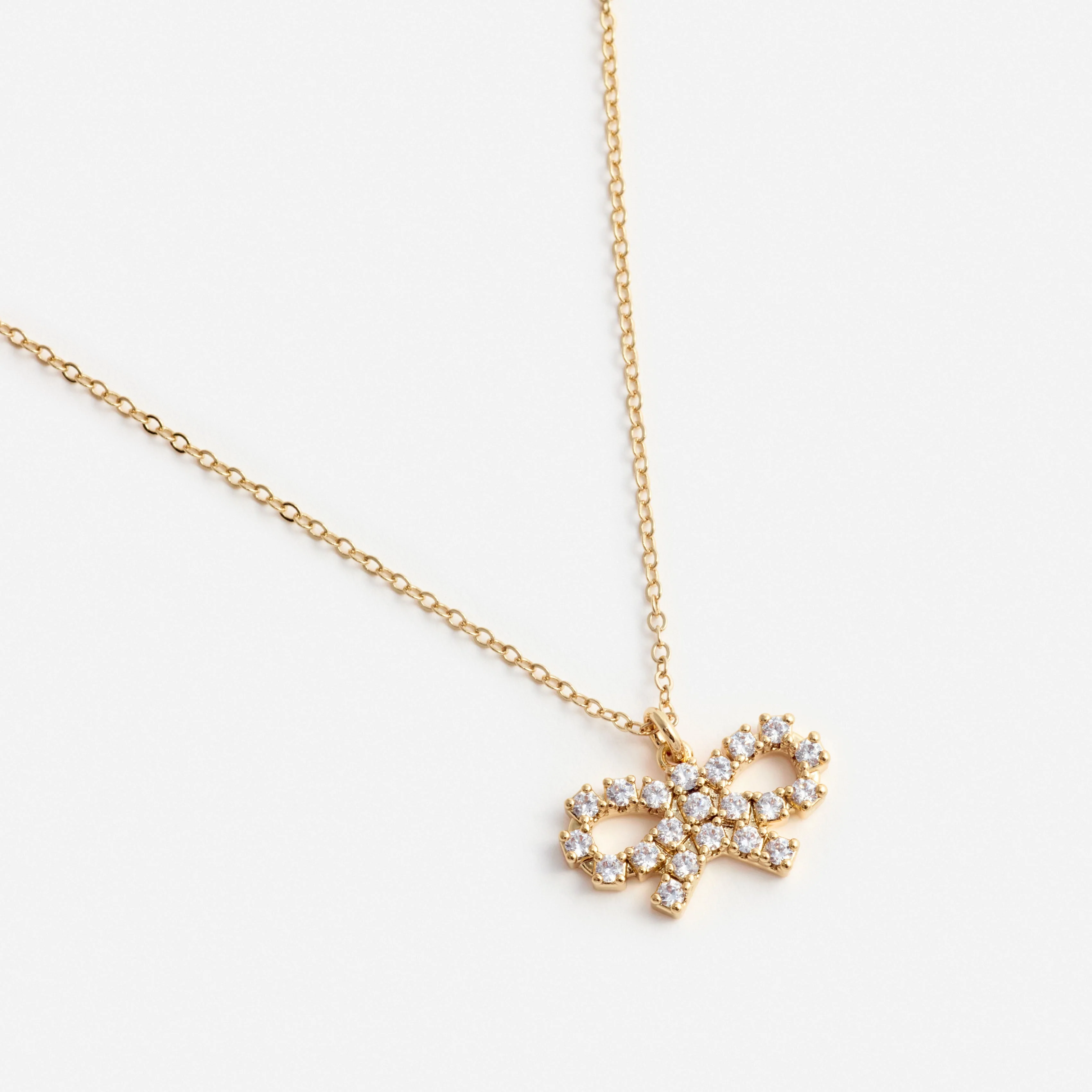 Micro Gold Bow Necklace - Image 3