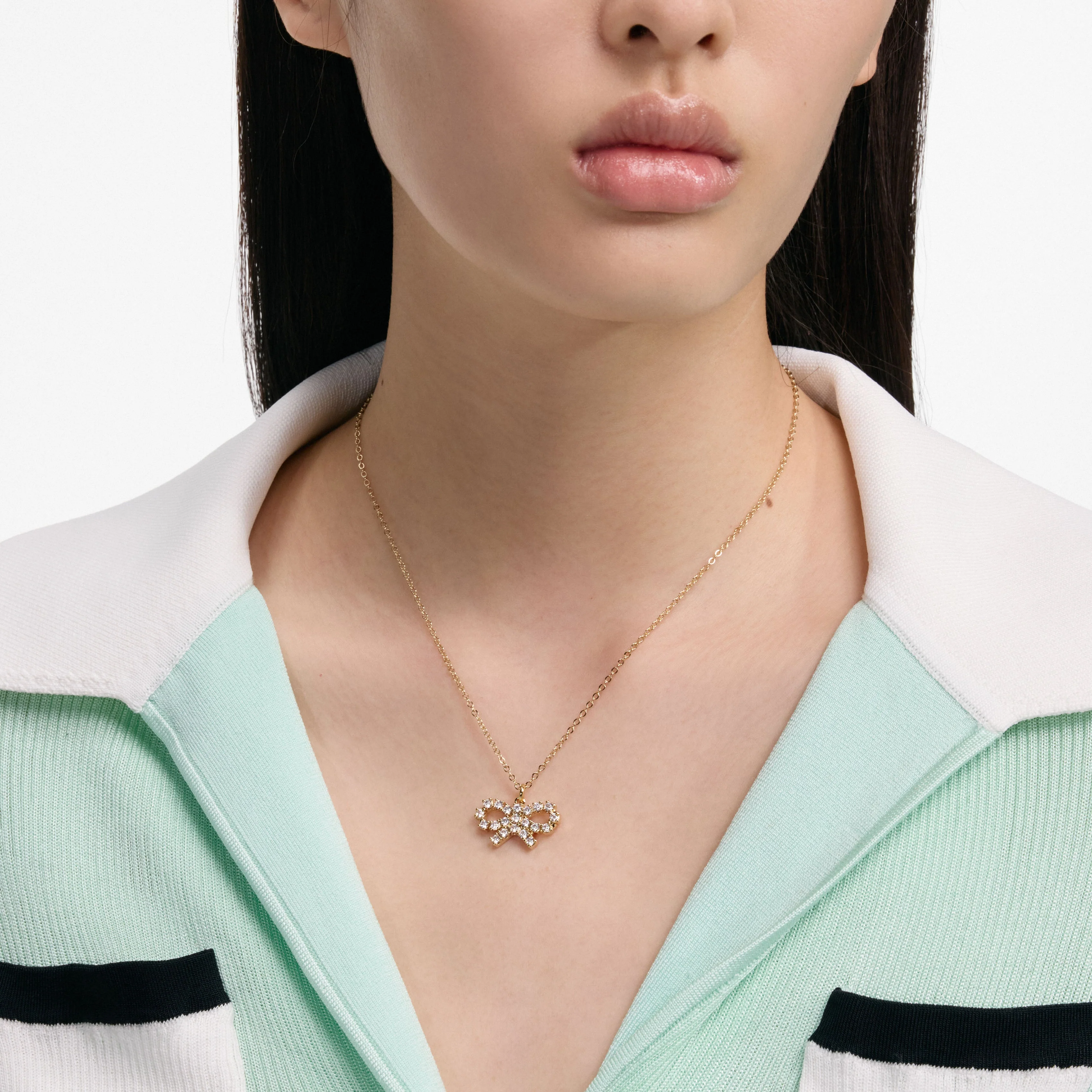Micro Gold Bow Necklace - Image 4