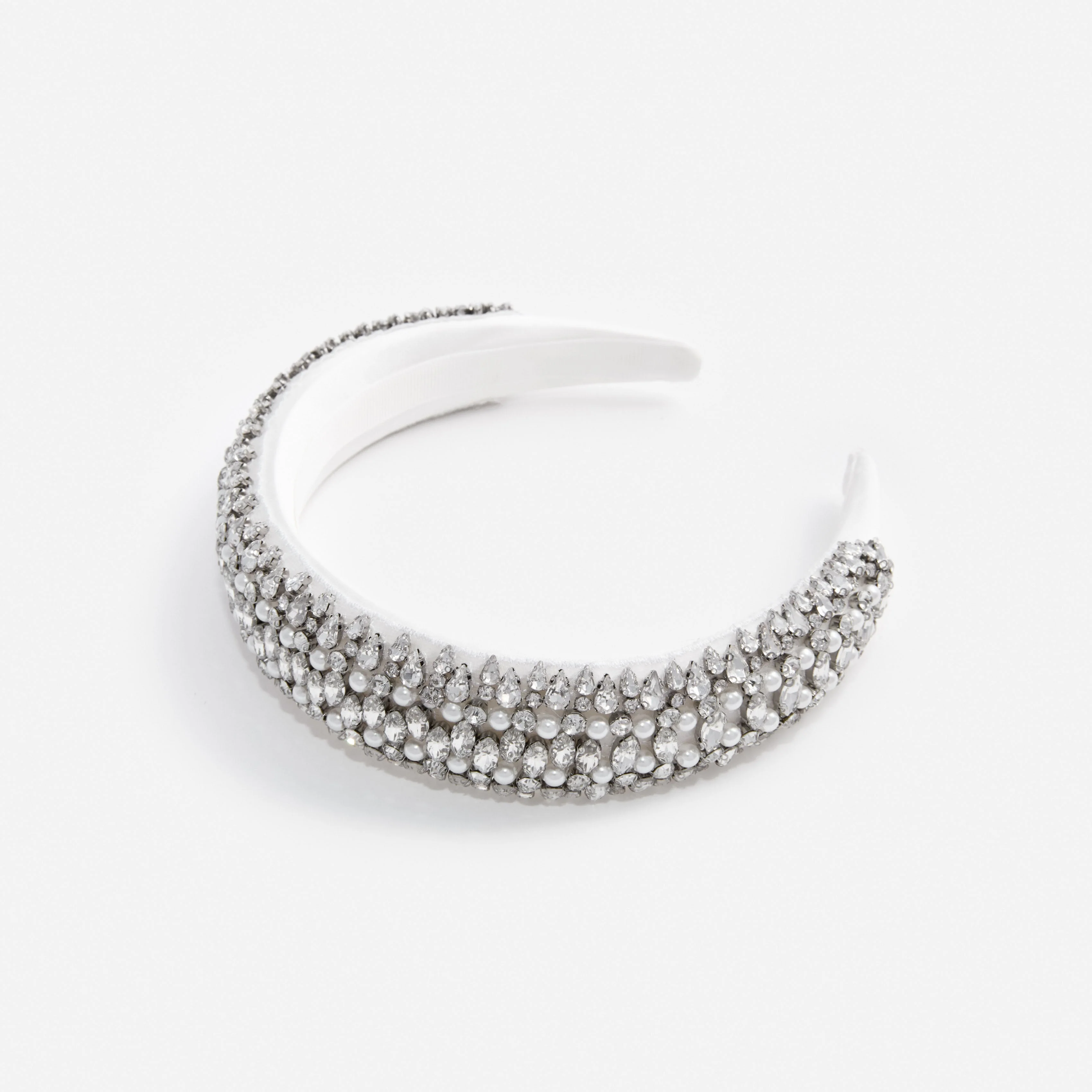Pearl Crystal Satin Headband - Image 2