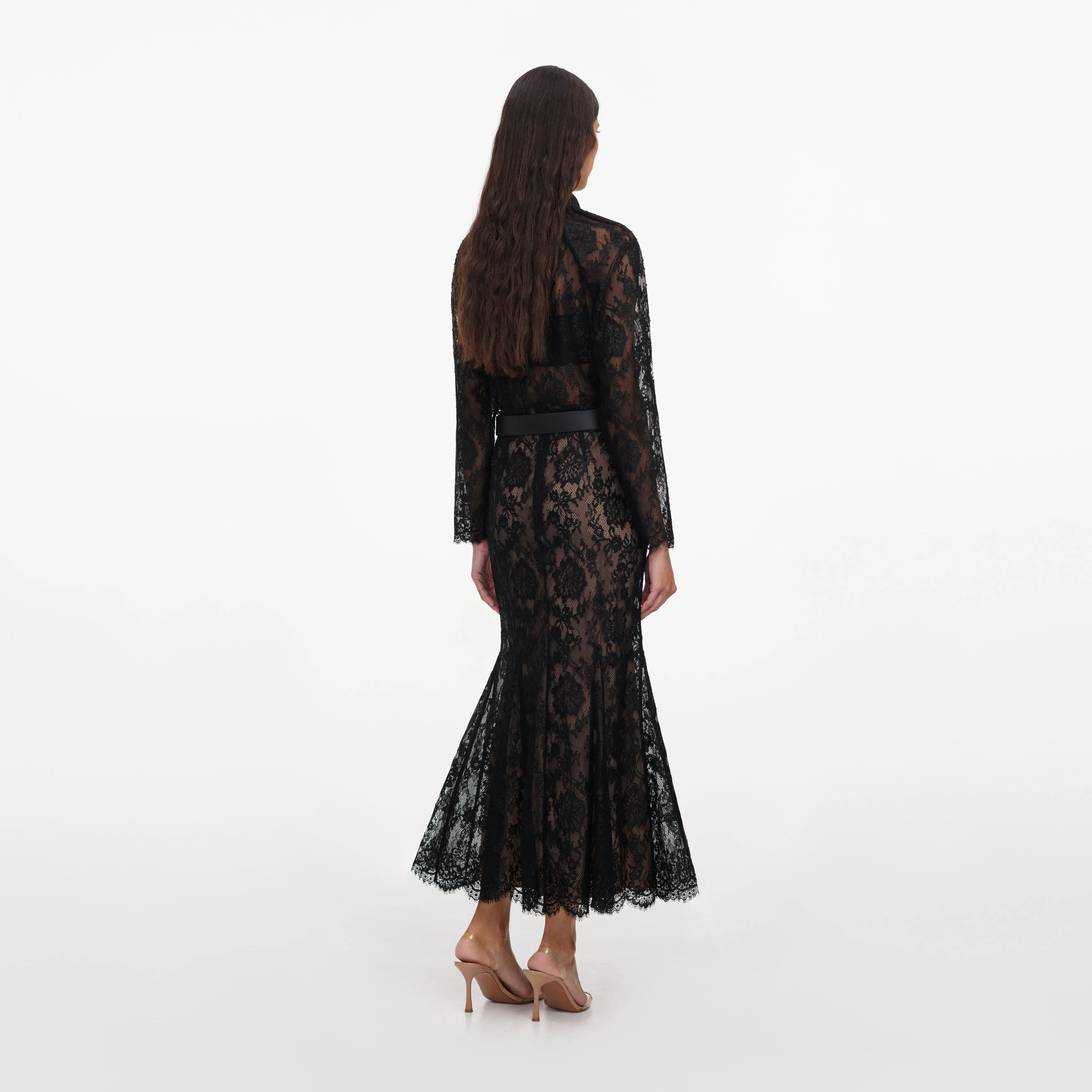 Black Lace Midi Skirt - Image 3