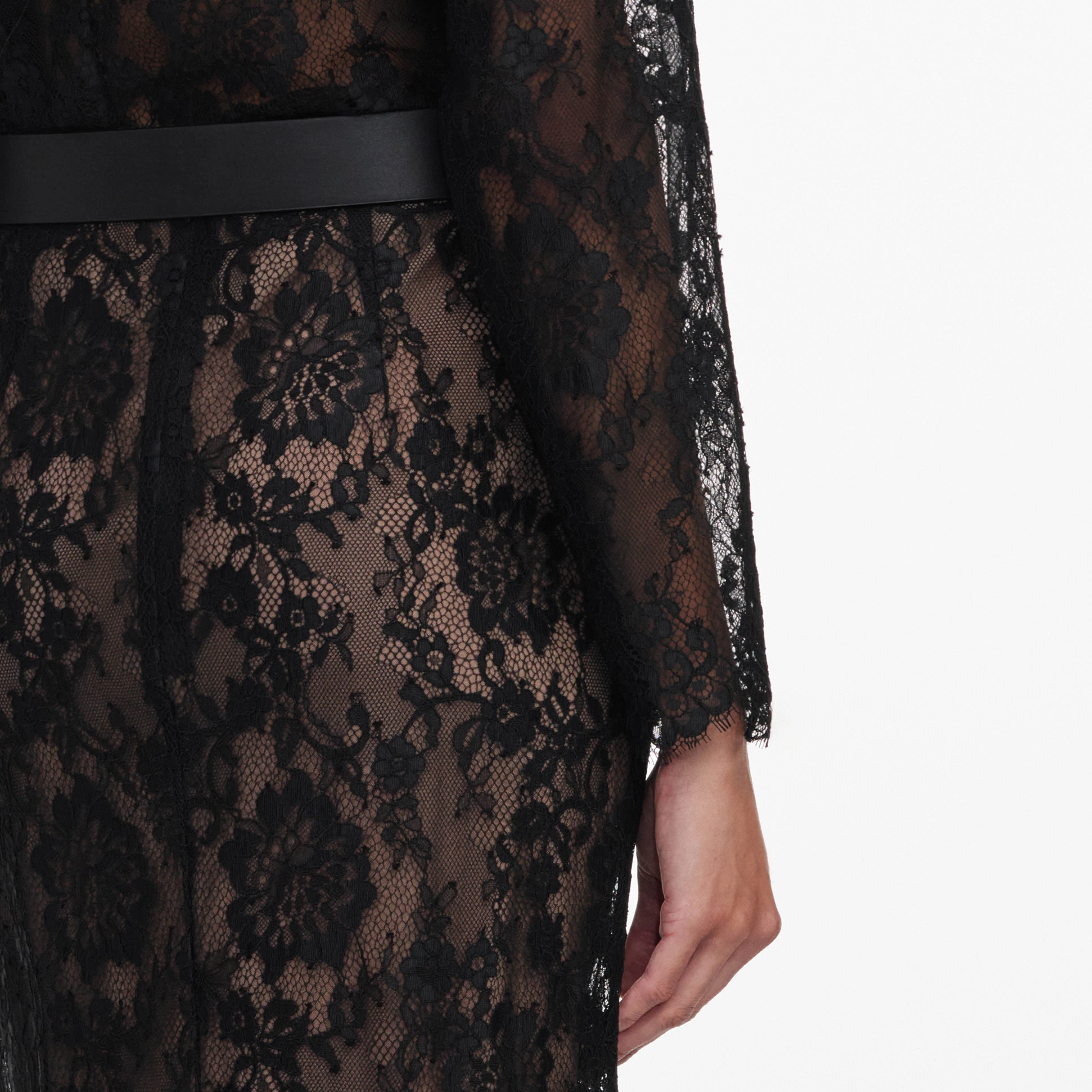 Black Lace Midi Skirt - Image 5
