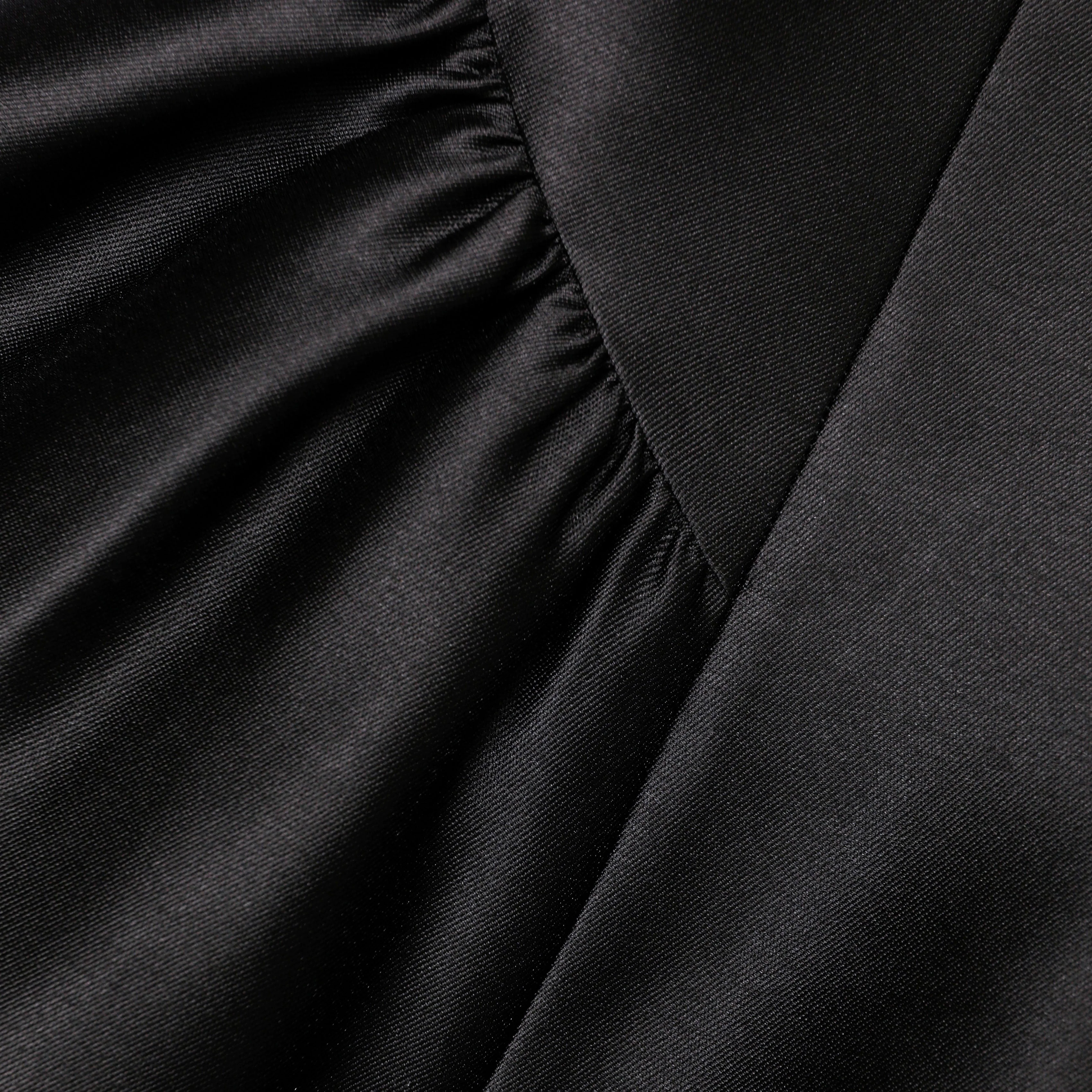 Black Taffeta Collared Mini Dress - Image 6