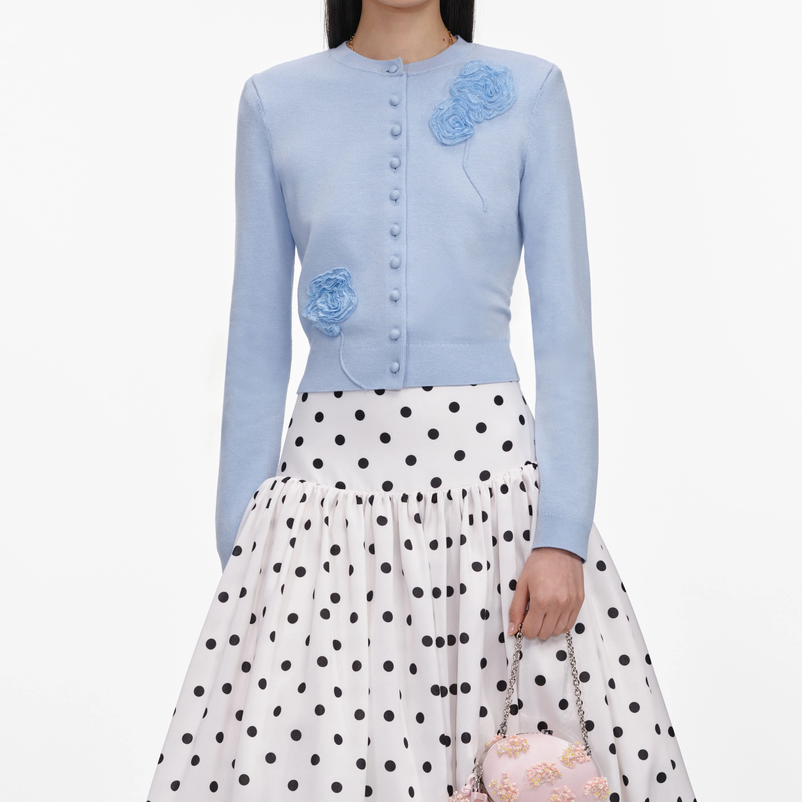 Blue Flower Knit Cardigan - Image 4