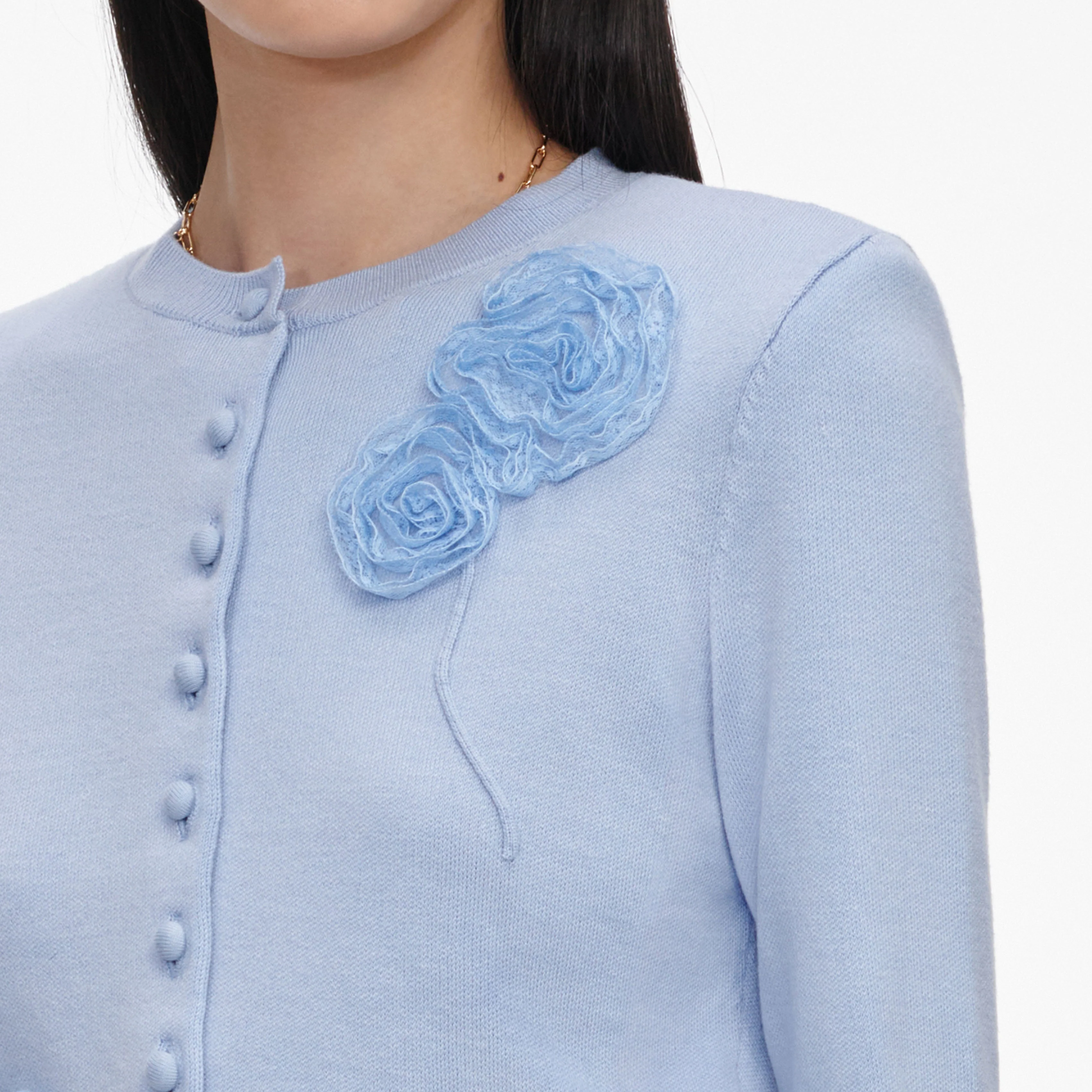 Blue Flower Knit Cardigan - Image 5