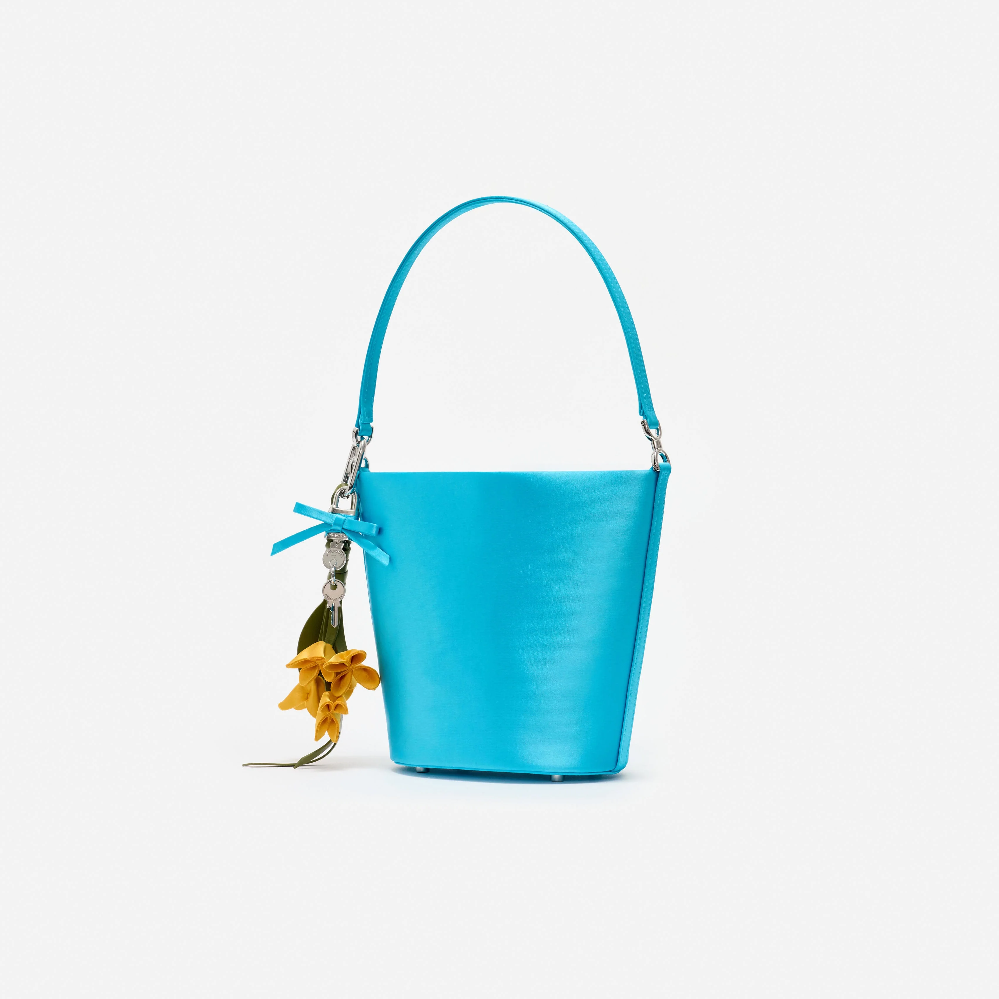 Blue Satin Bucket Bag - Image 2