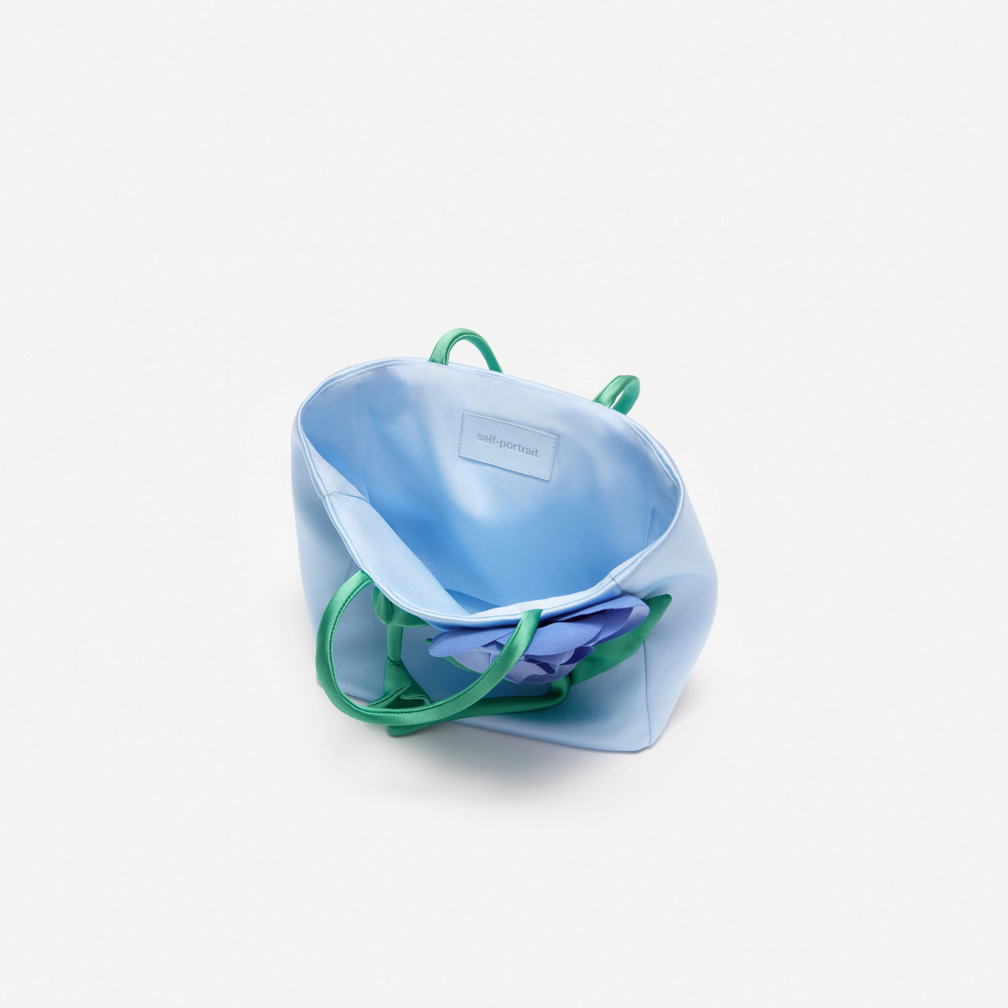 Blue Taffeta 3D Flower Bag - Image 3