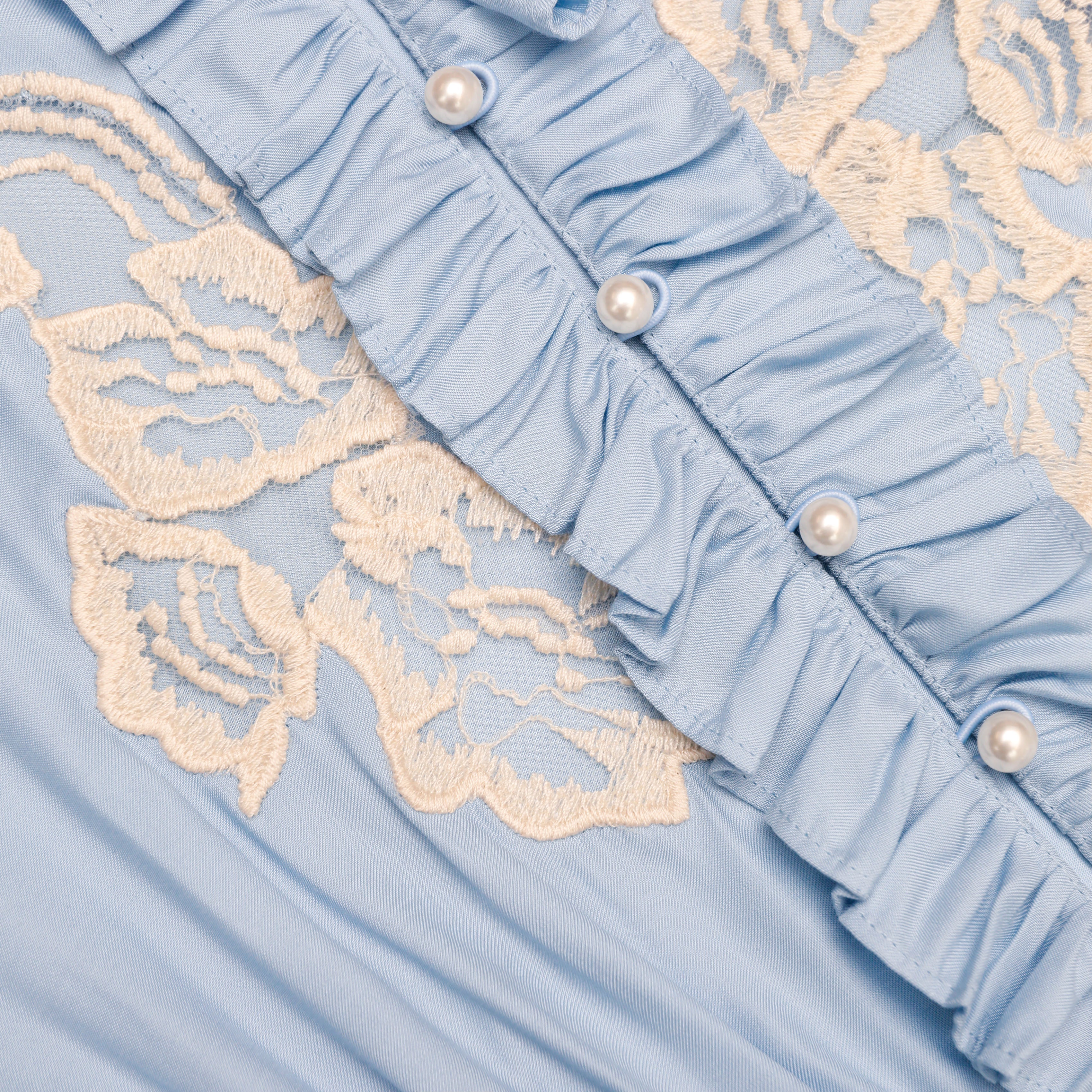 Blue Viscose Lace Midi Dress - Image 5