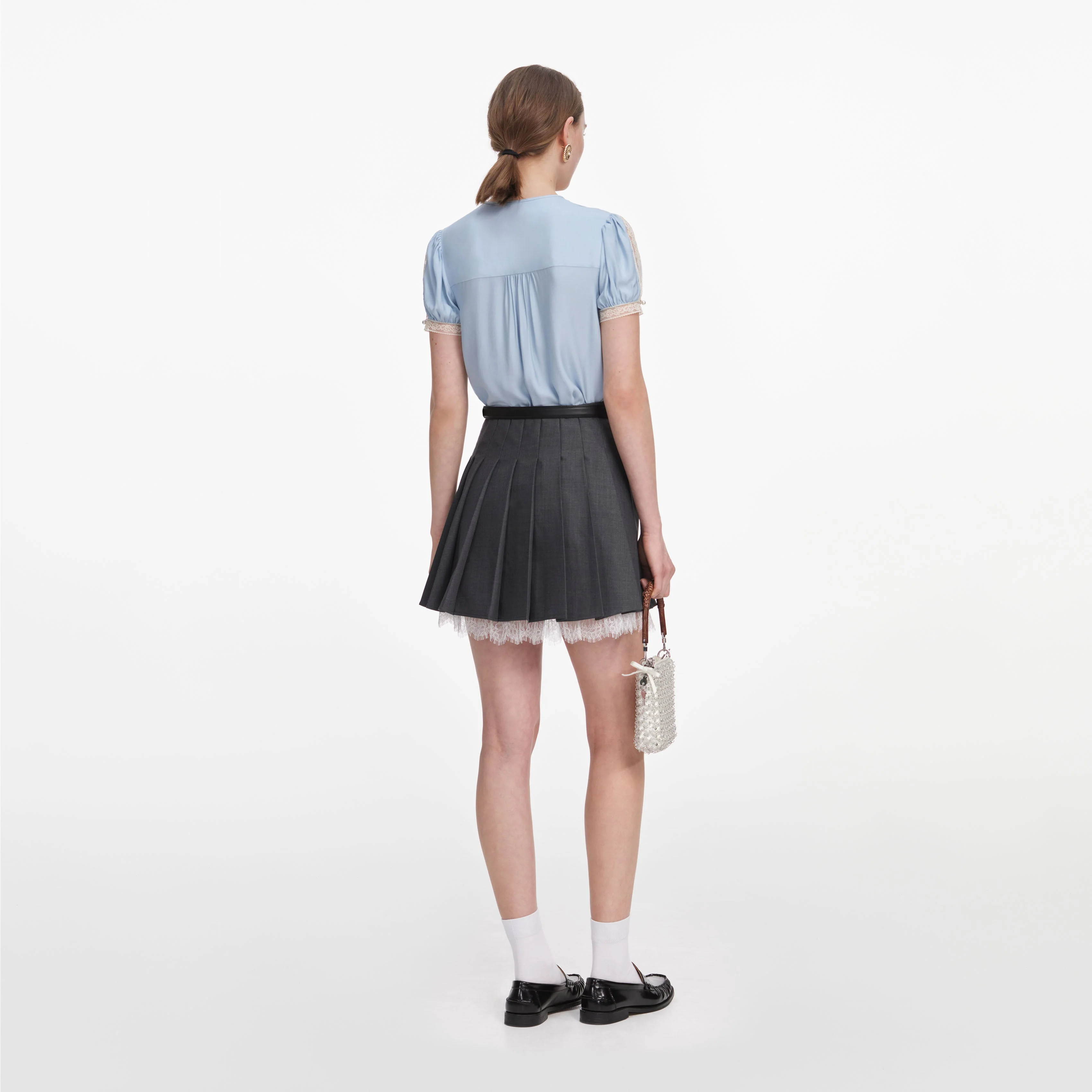 Blue Viscose Lace Top - Image 3