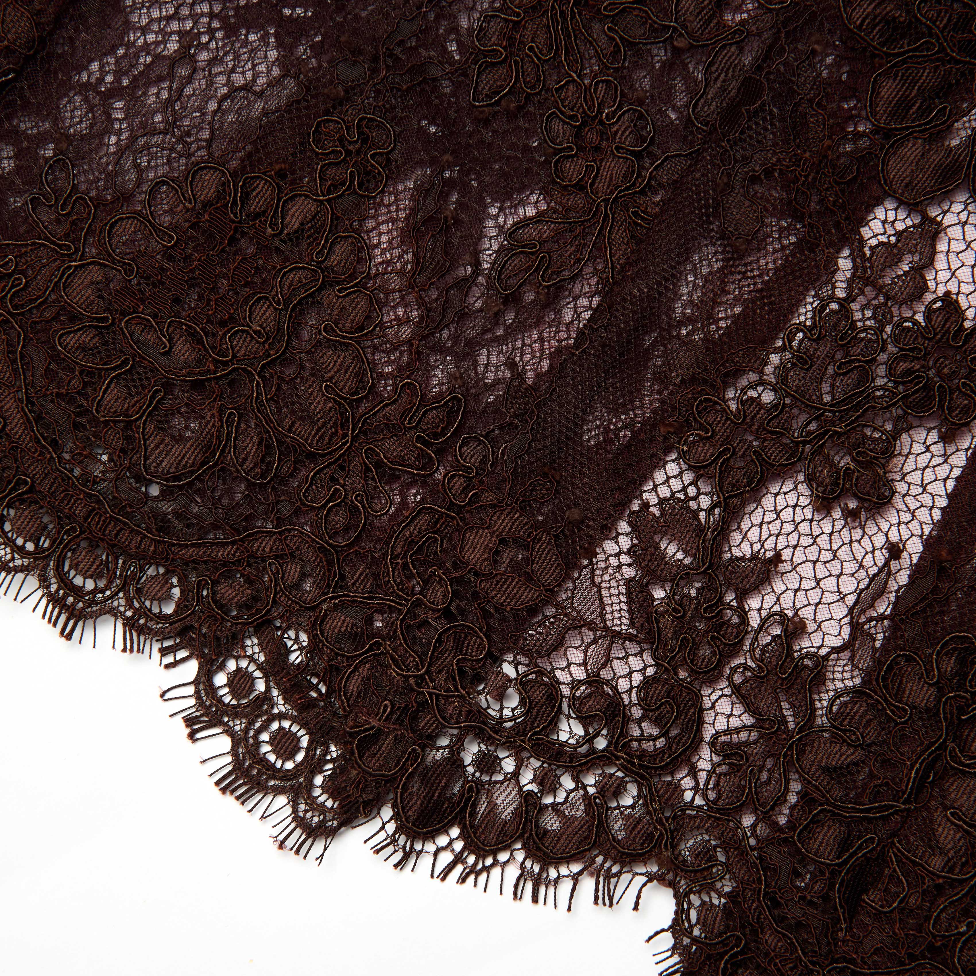 Brown Floral Lace Midi Dress - Image 6