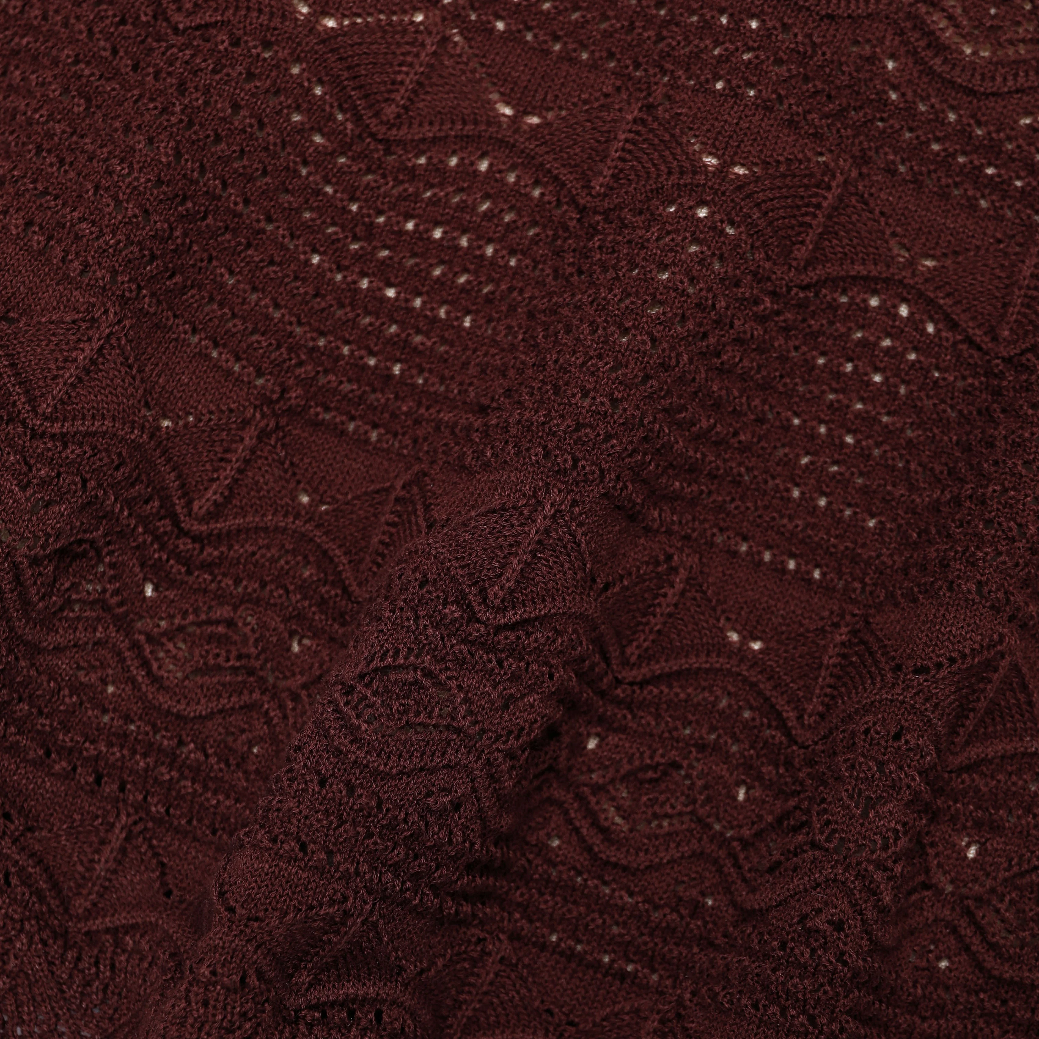 Brown Pointelle Knit Mini Skirt - Image 6