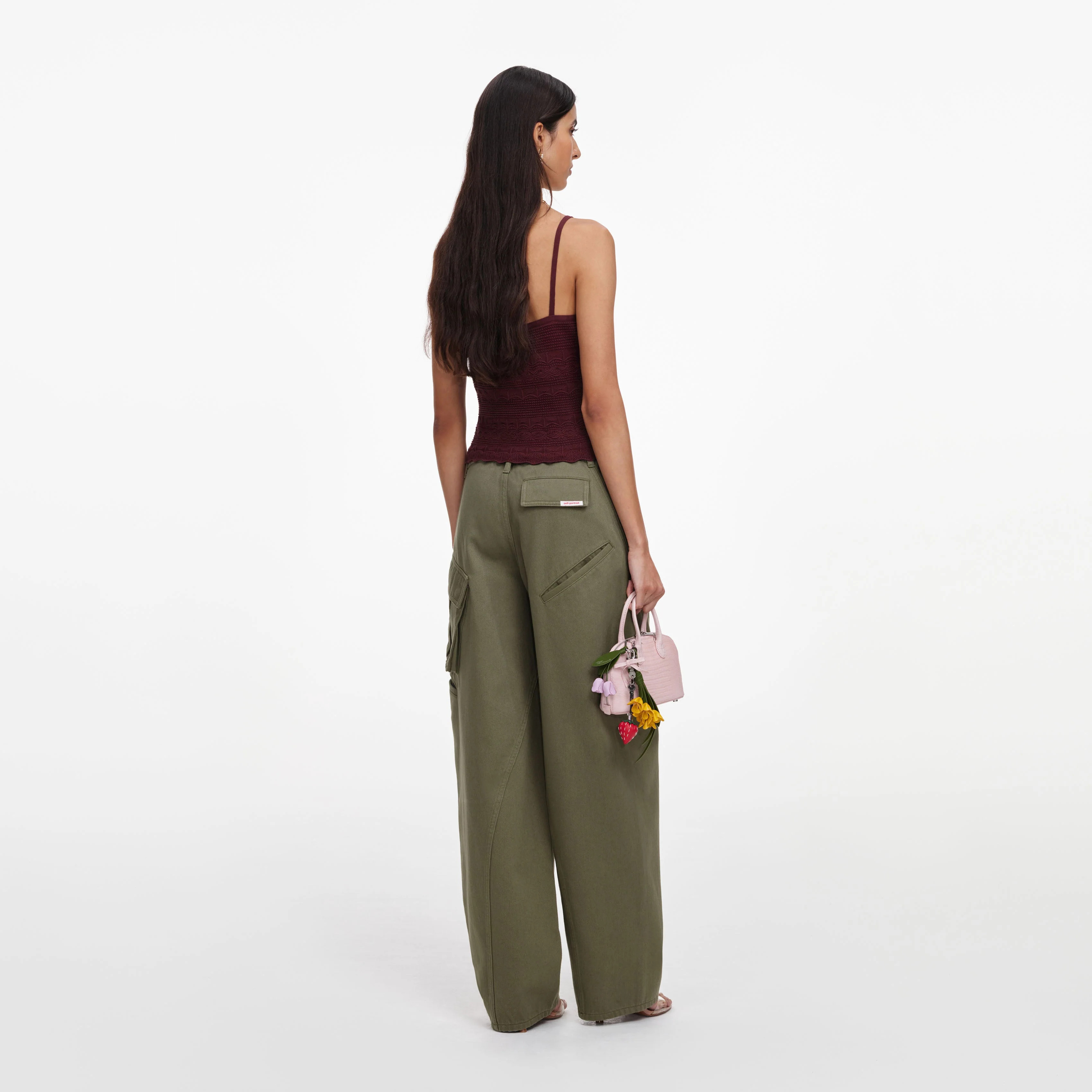 Brown Pointelle Knit Vest - Image 3