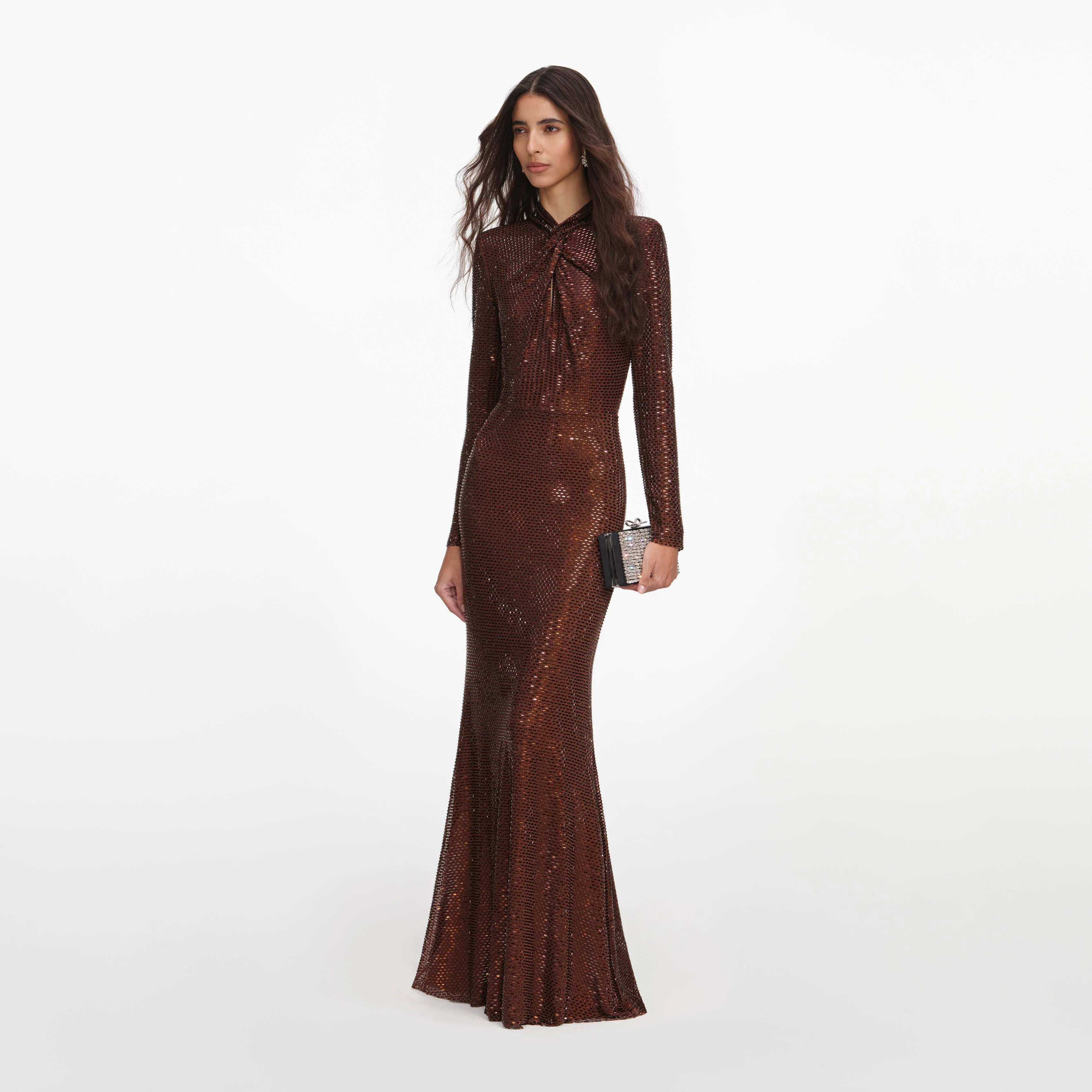 Brown Rhinestone Maxi Dress - Image 2