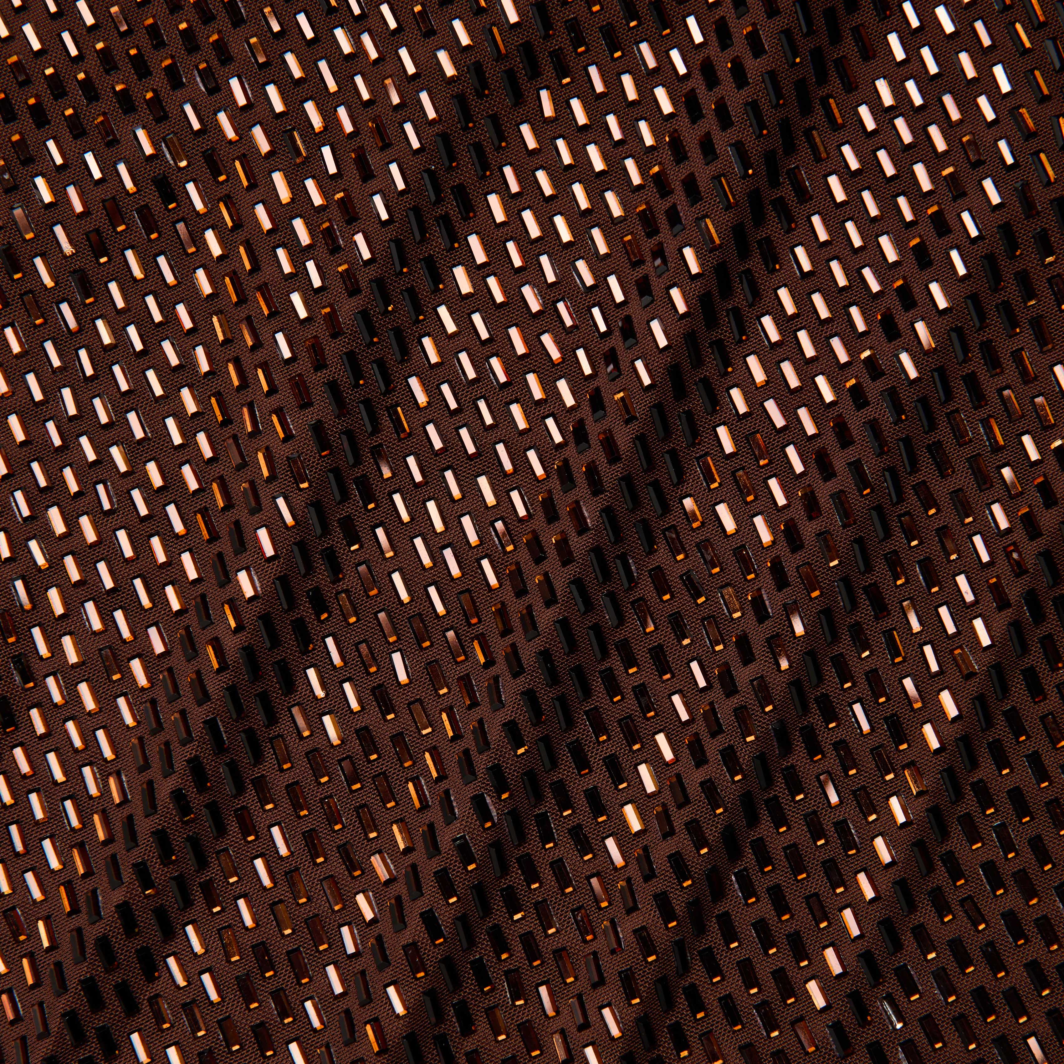 Brown Rhinestone Racer Back Maxi Dress - Image 6