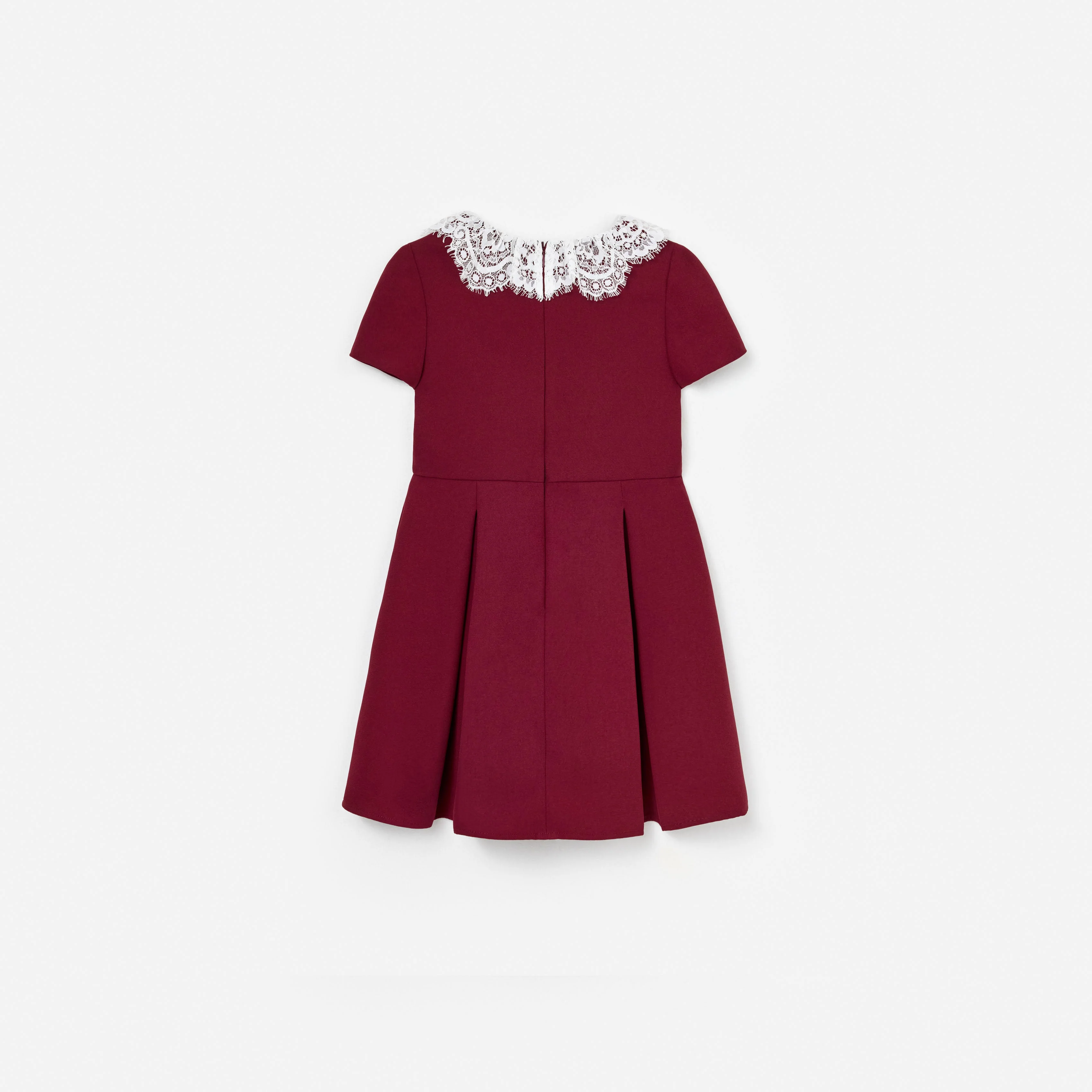 Burgundy Lace Bib Dress - Image 2