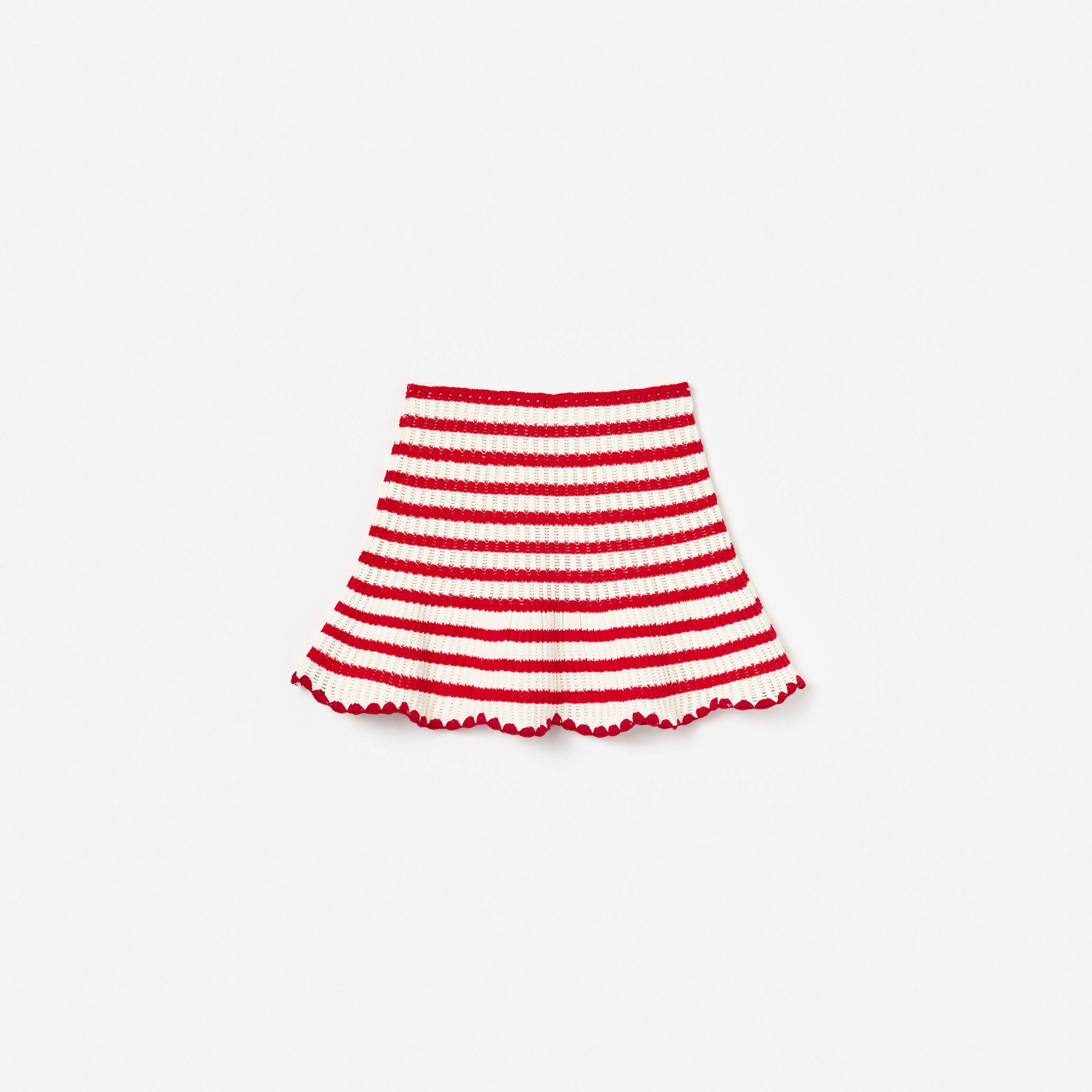 Cream And Red Stripe Knitted Skirt - Image 2