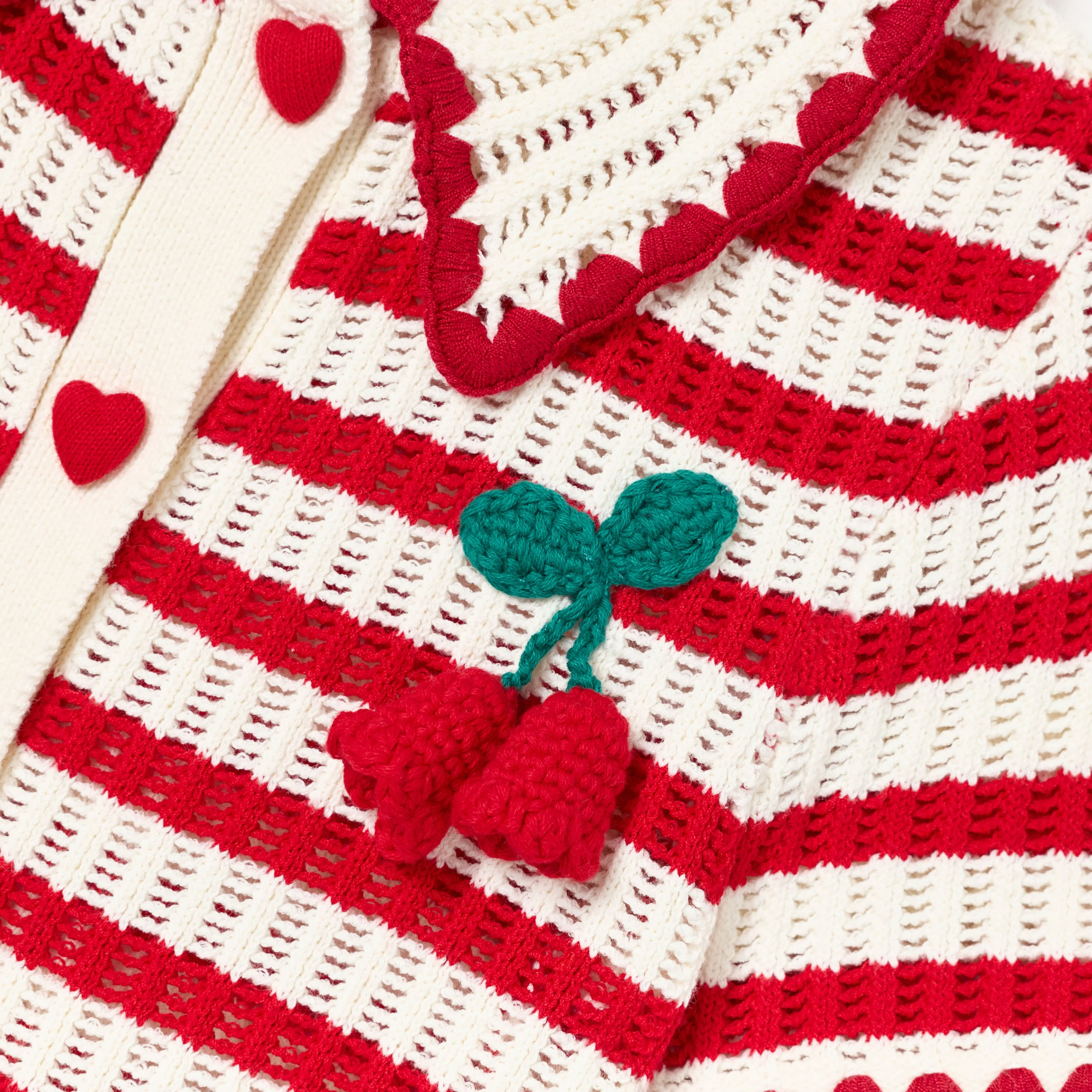 Cream And Red Stripe Knitted Top - Image 4