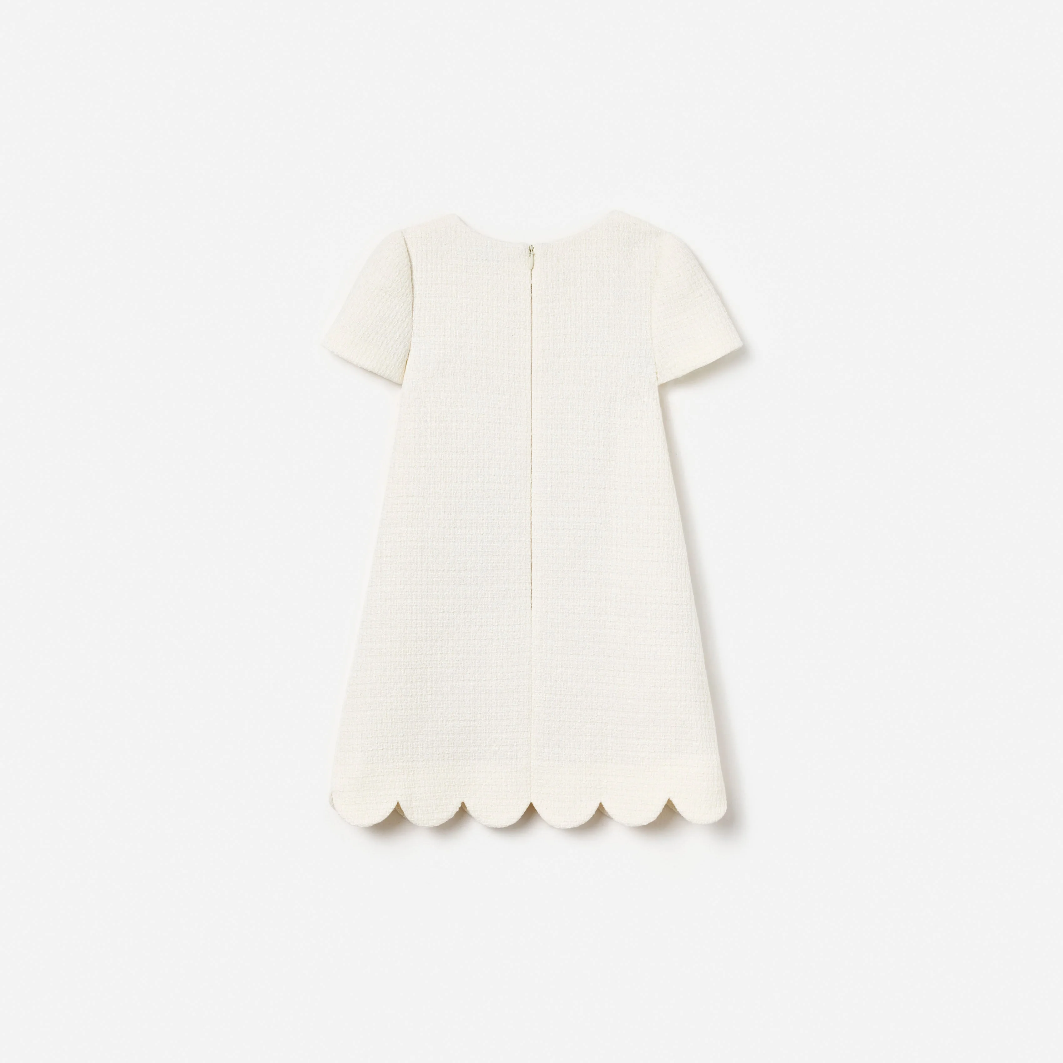 Cream Boucle Lace Bib Dress - Image 2