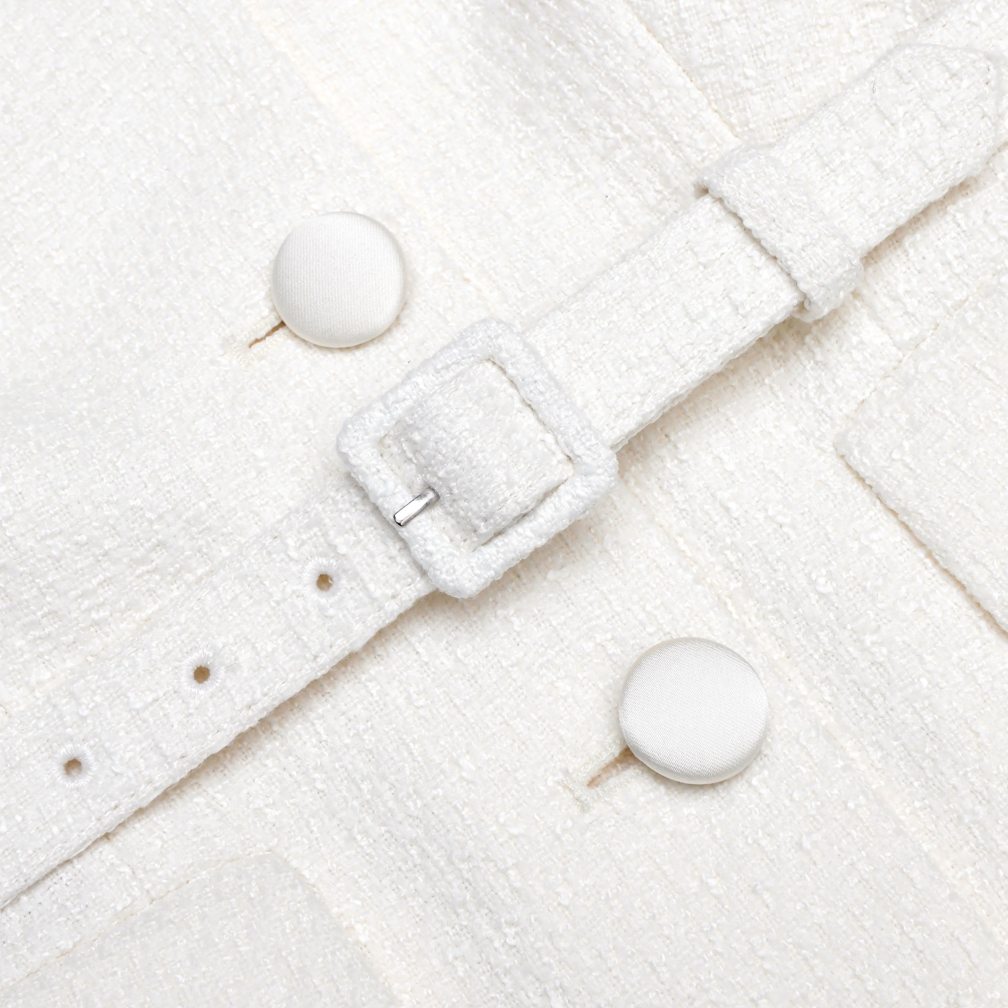 Cream Boucle Tailored Mini Dress - Image 6