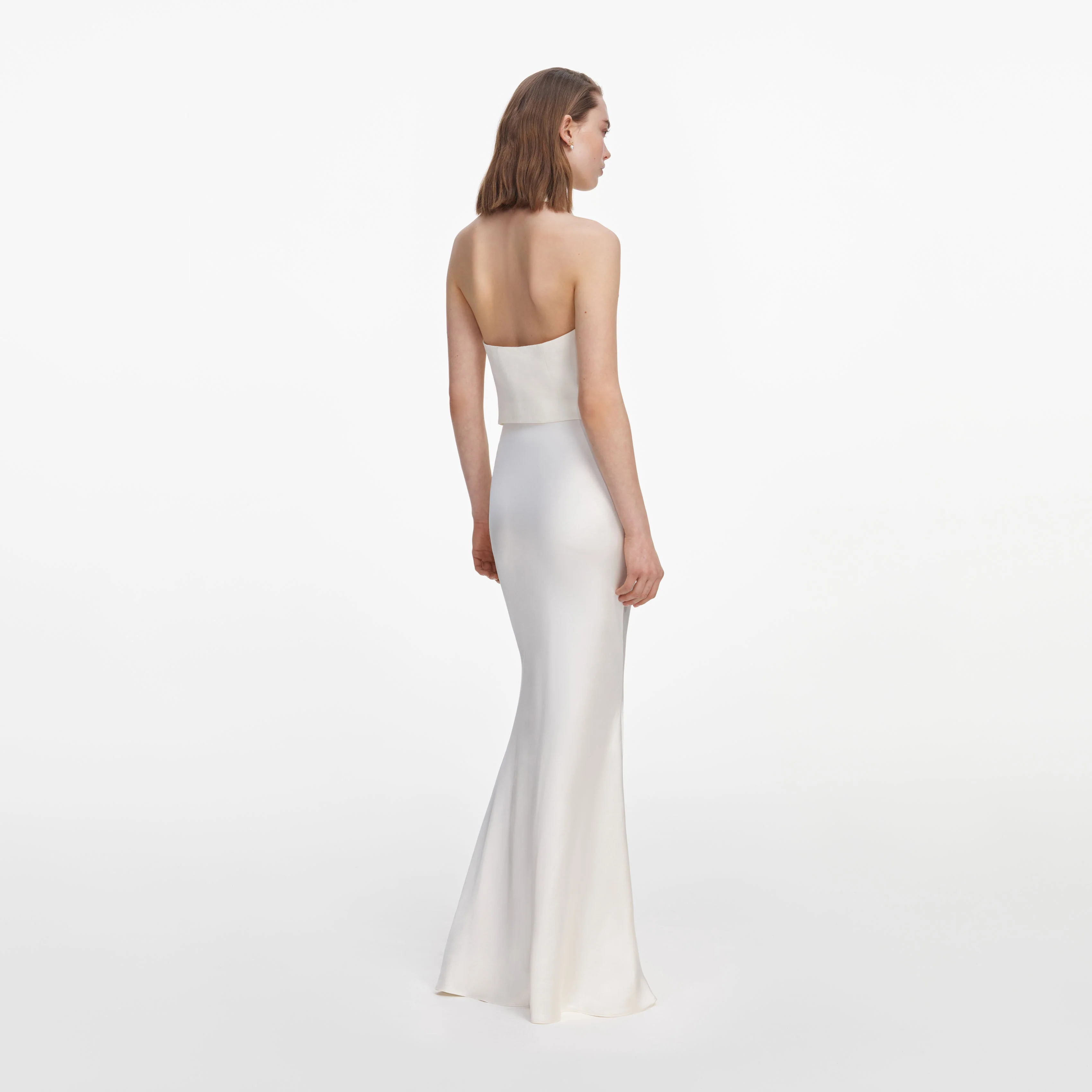 Cream Linen Blend Satin Maxi Dress - Image 3