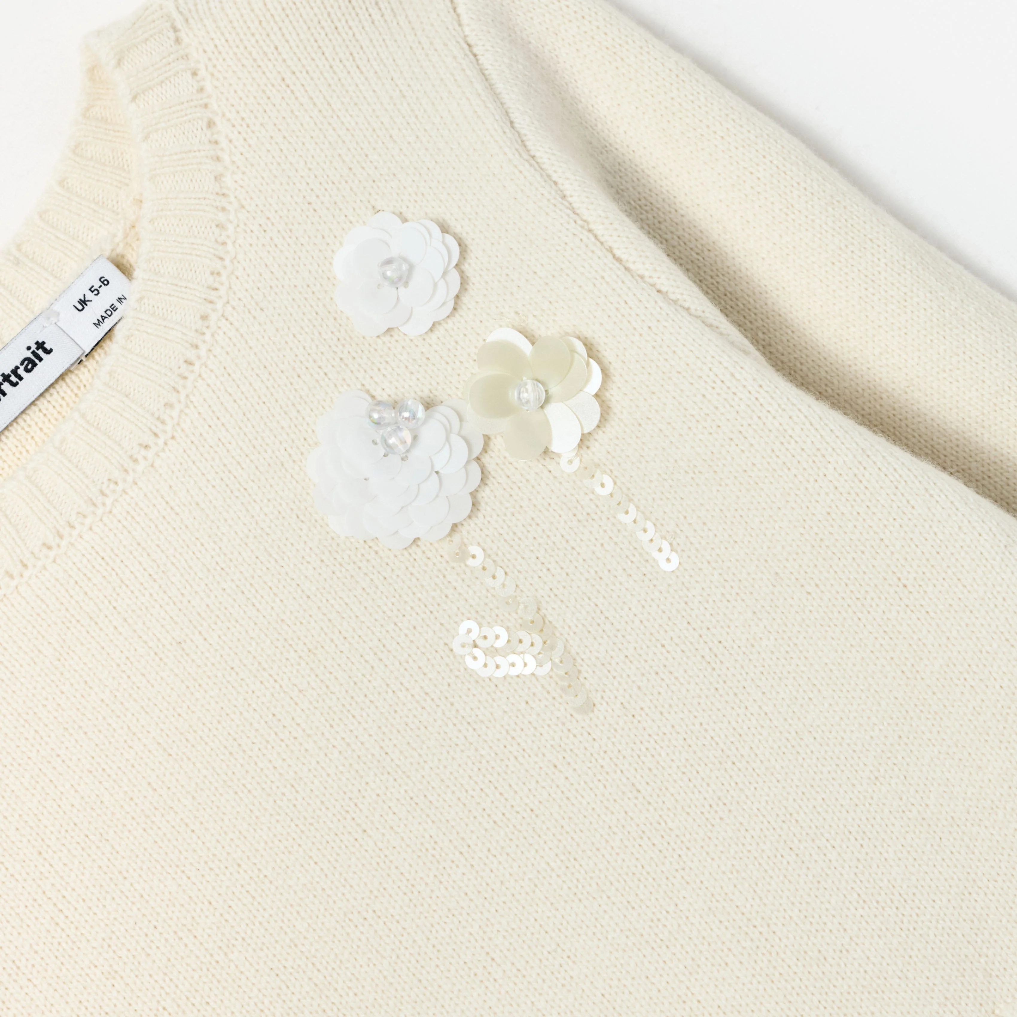 Cream Tulle Knit Dress - Image 3