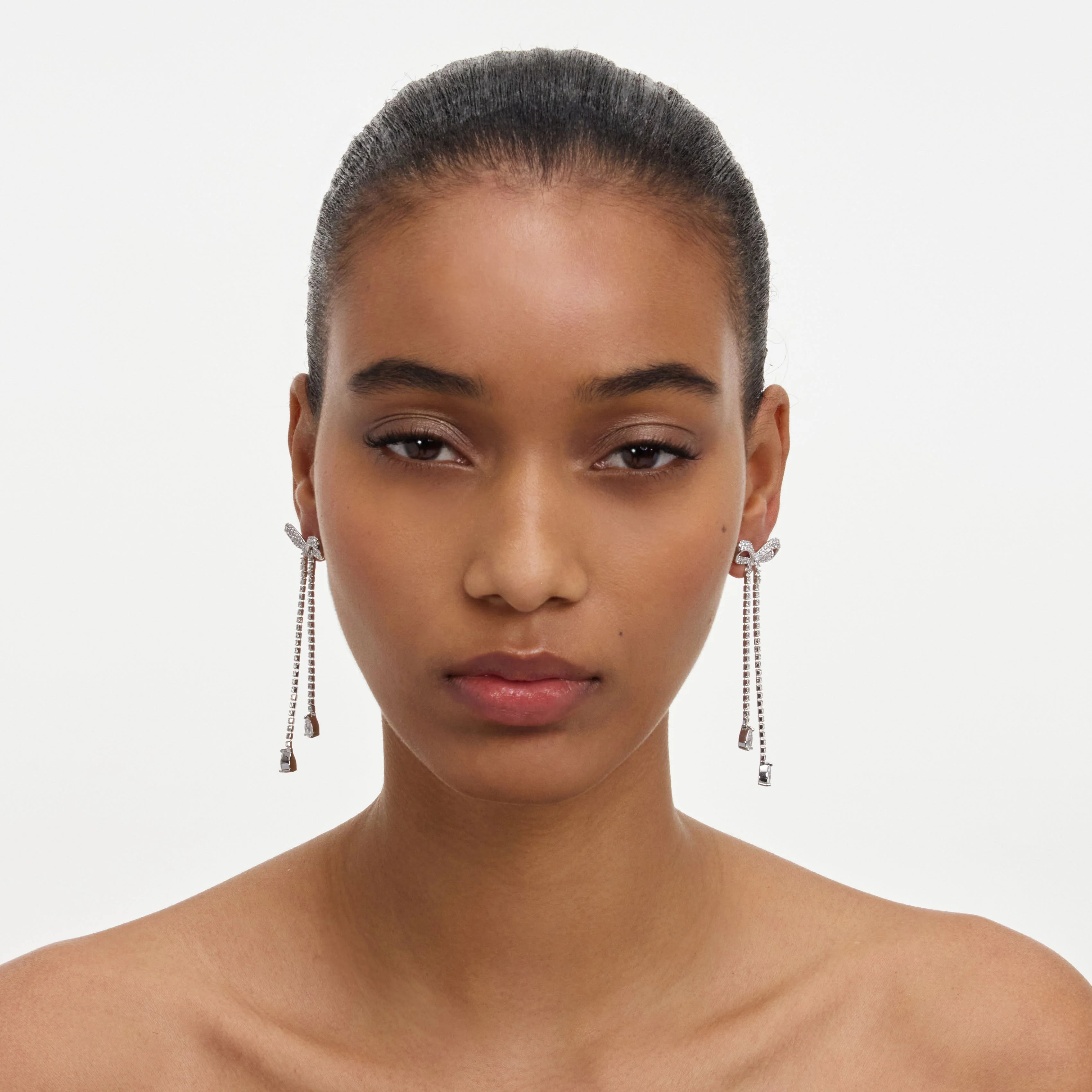 Crystal Bow Dangle Earring - Image 4