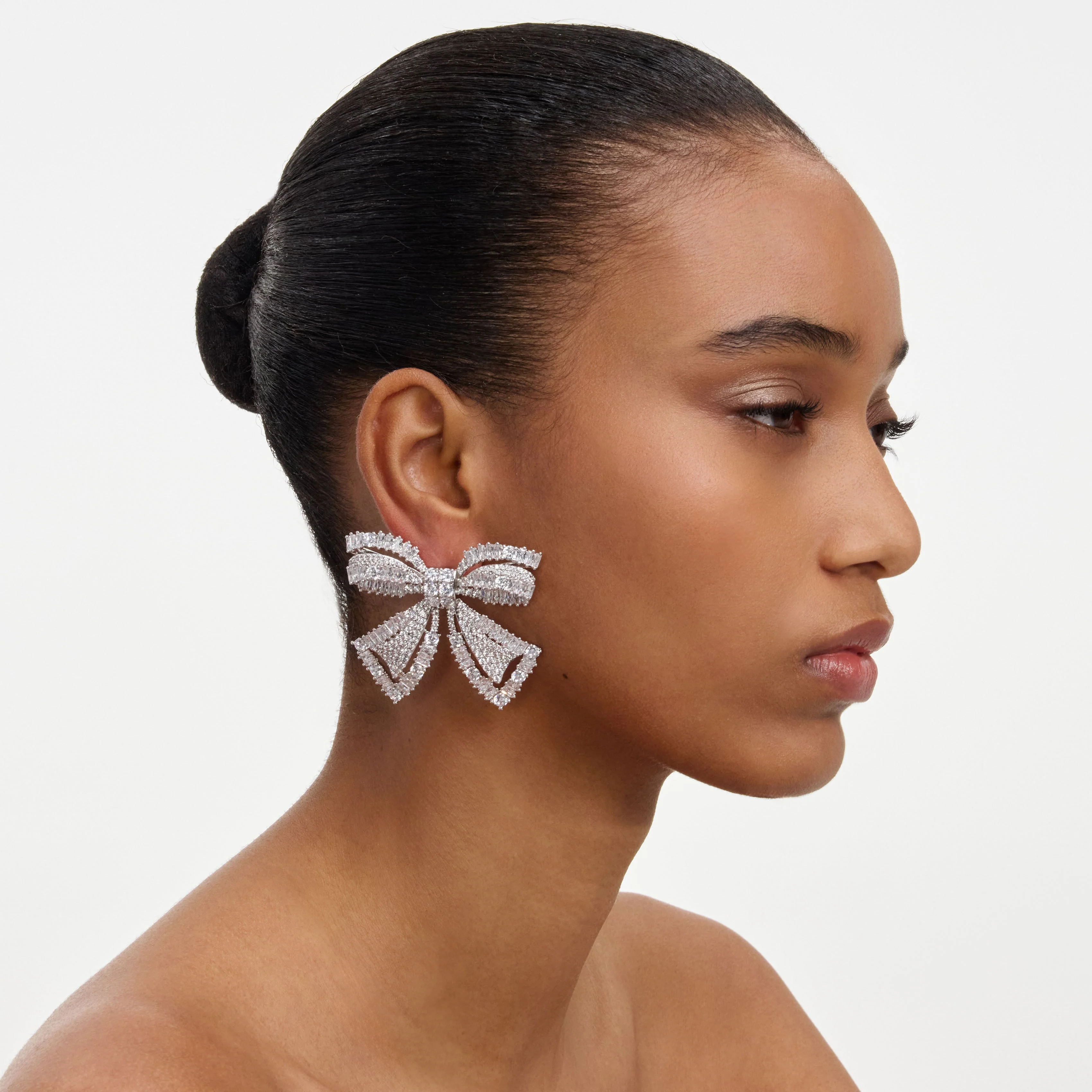 Crystal Bow Earrings - Image 2