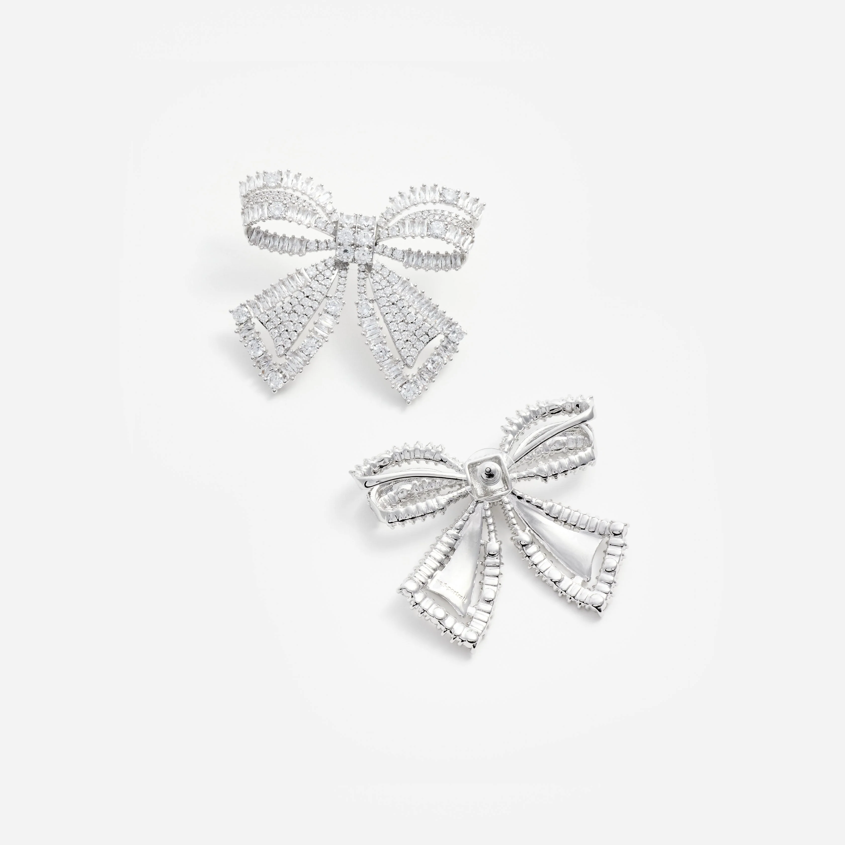 Crystal Bow Earrings - Image 3