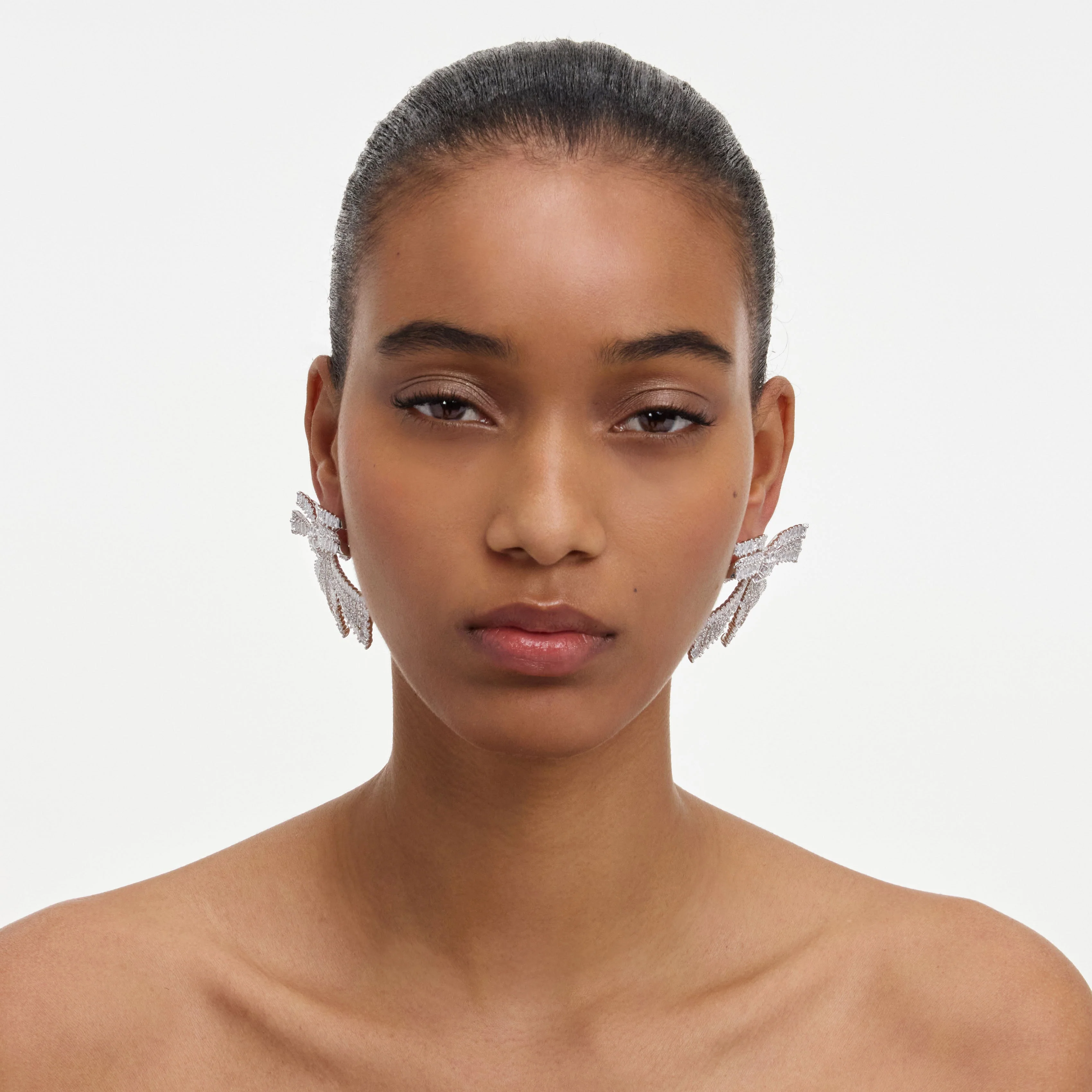Crystal Bow Earrings - Image 4