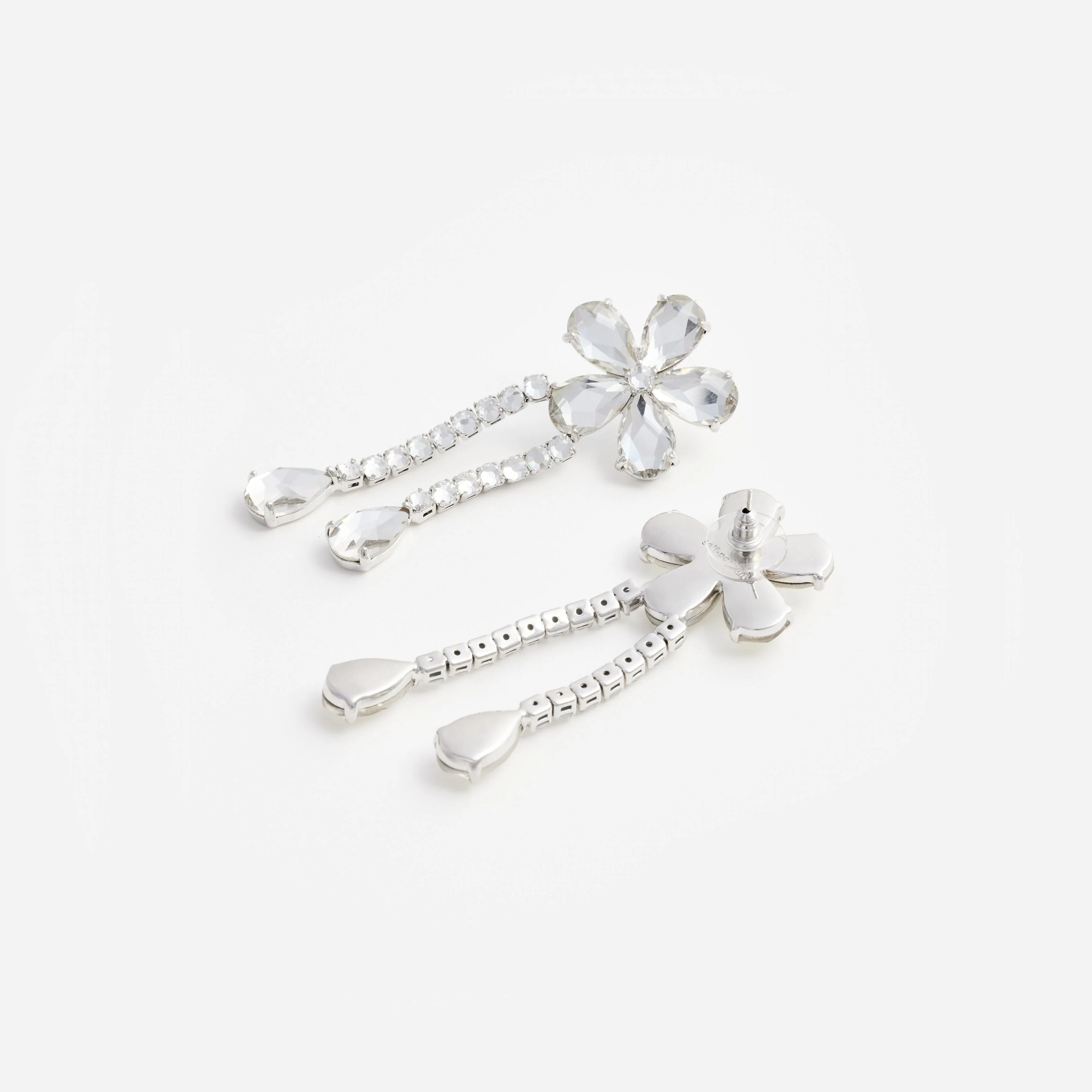 Crystal Flower Droplet Earrings - Image 3