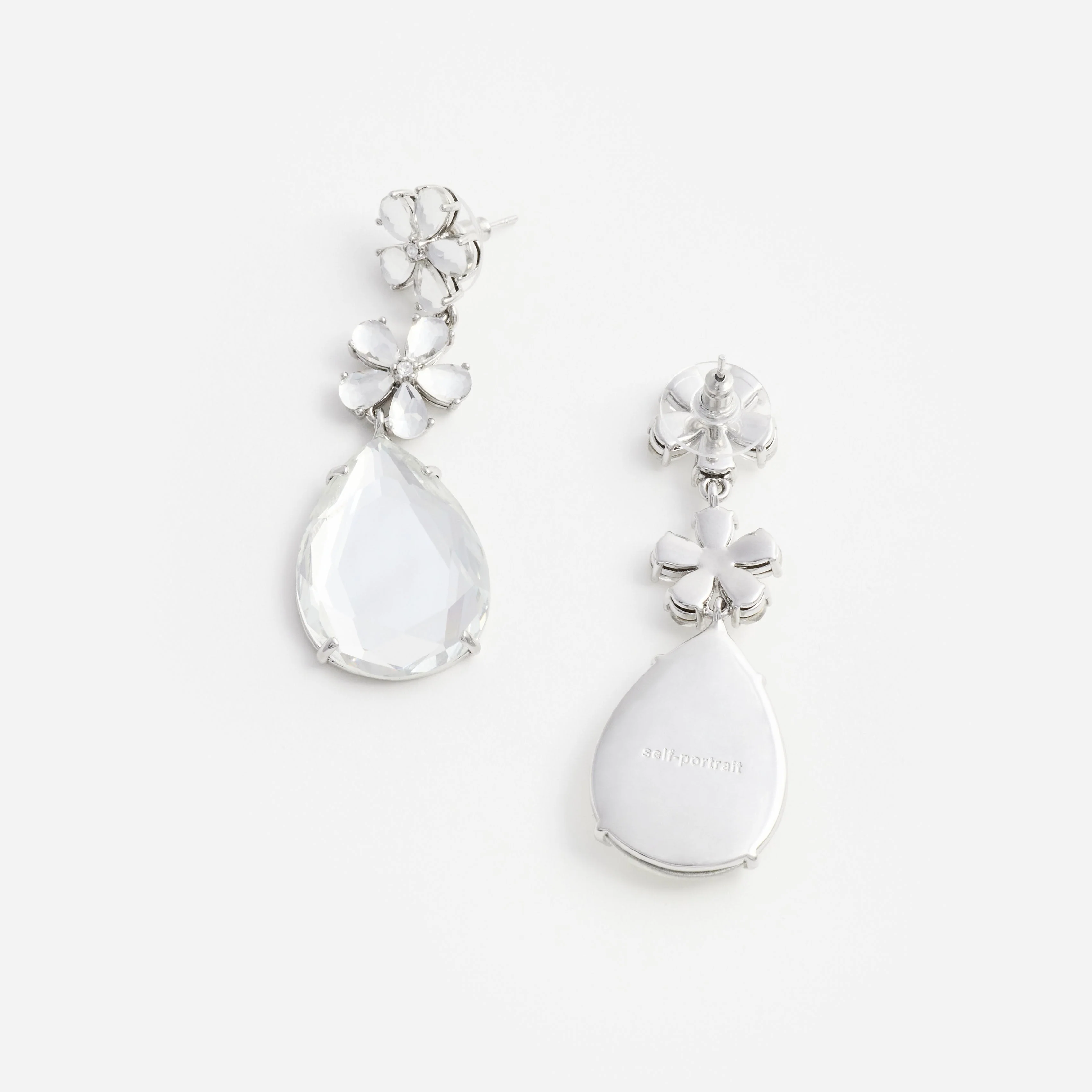 Crystal Flower Tiered Earrings - Image 3